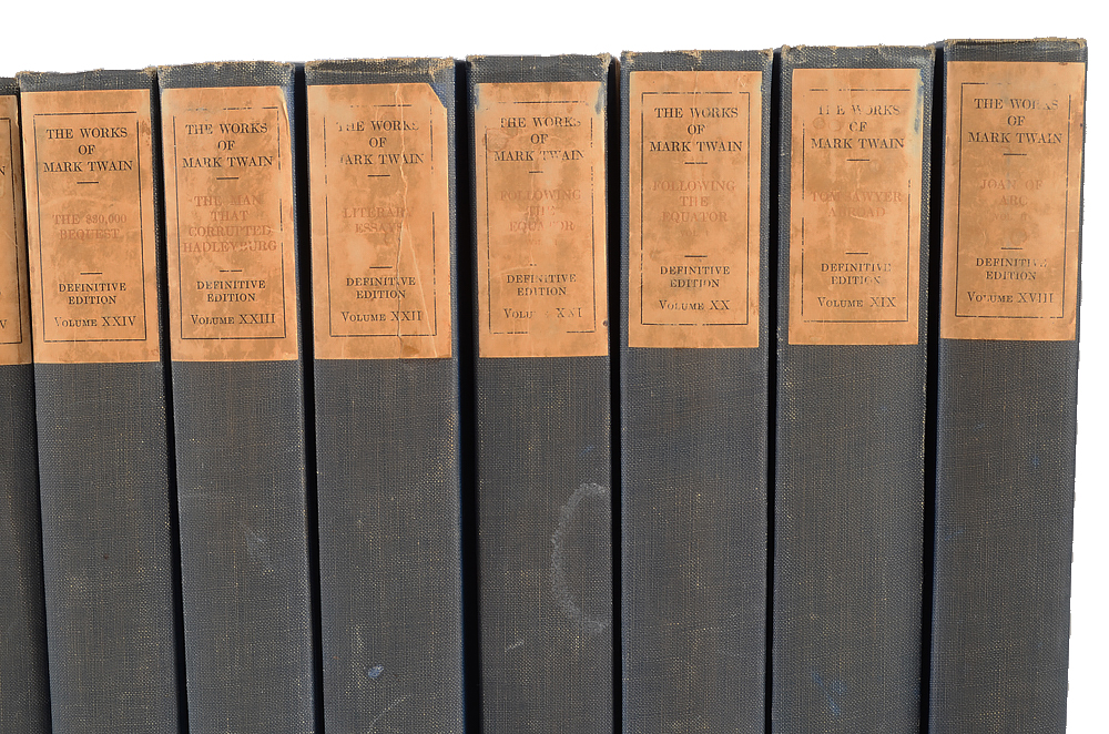 Signed "Writings of Mark Twain" Definitive Edition Book Set
