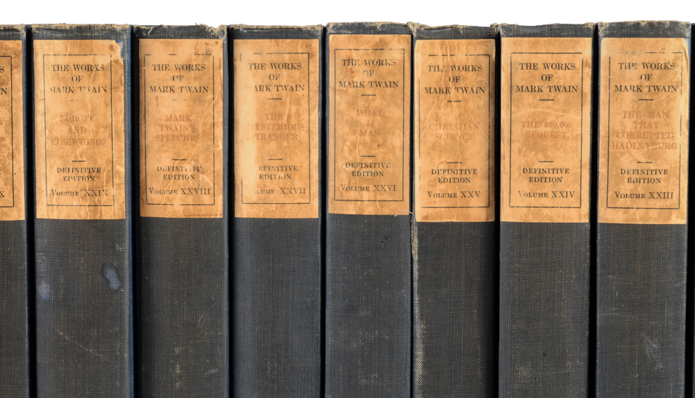 Signed "Writings of Mark Twain" Definitive Edition Book Set