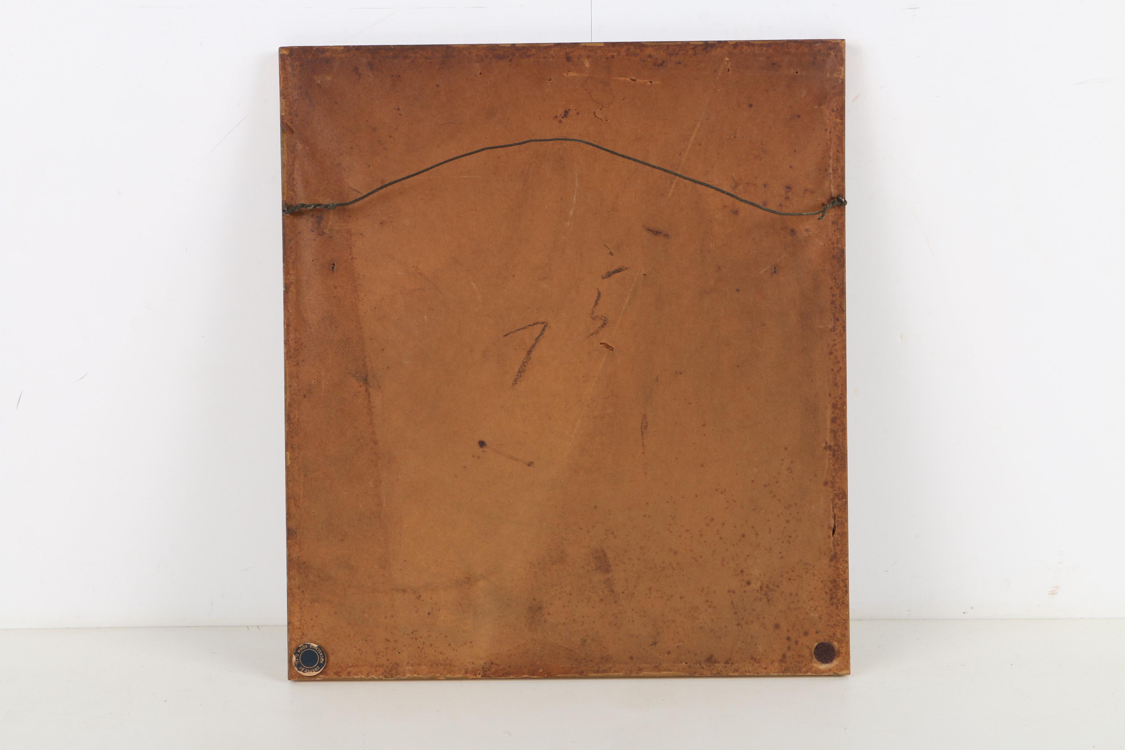 R. Steiner 1903 Watercolor Painting on Paper of Snow-Covered Forest at Night