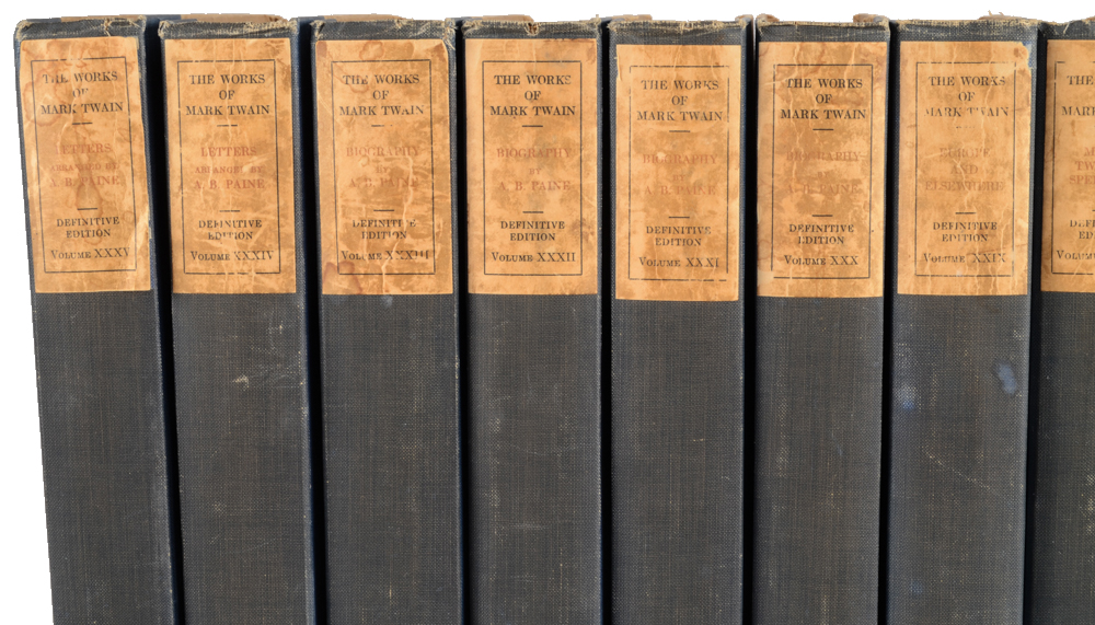 Signed "Writings of Mark Twain" Definitive Edition Book Set