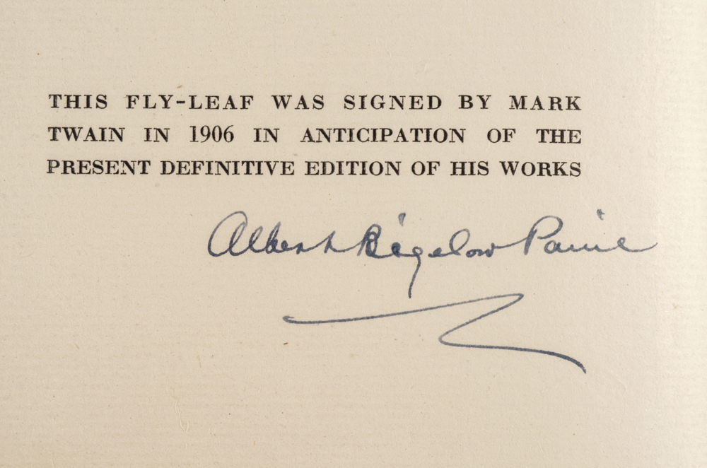 Signed "Writings of Mark Twain" Definitive Edition Book Set