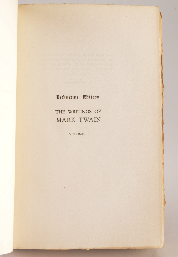 Signed "Writings of Mark Twain" Definitive Edition Book Set