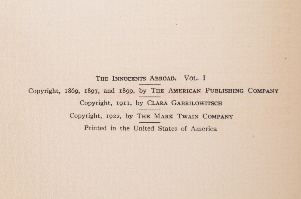 Signed "Writings of Mark Twain" Definitive Edition Book Set