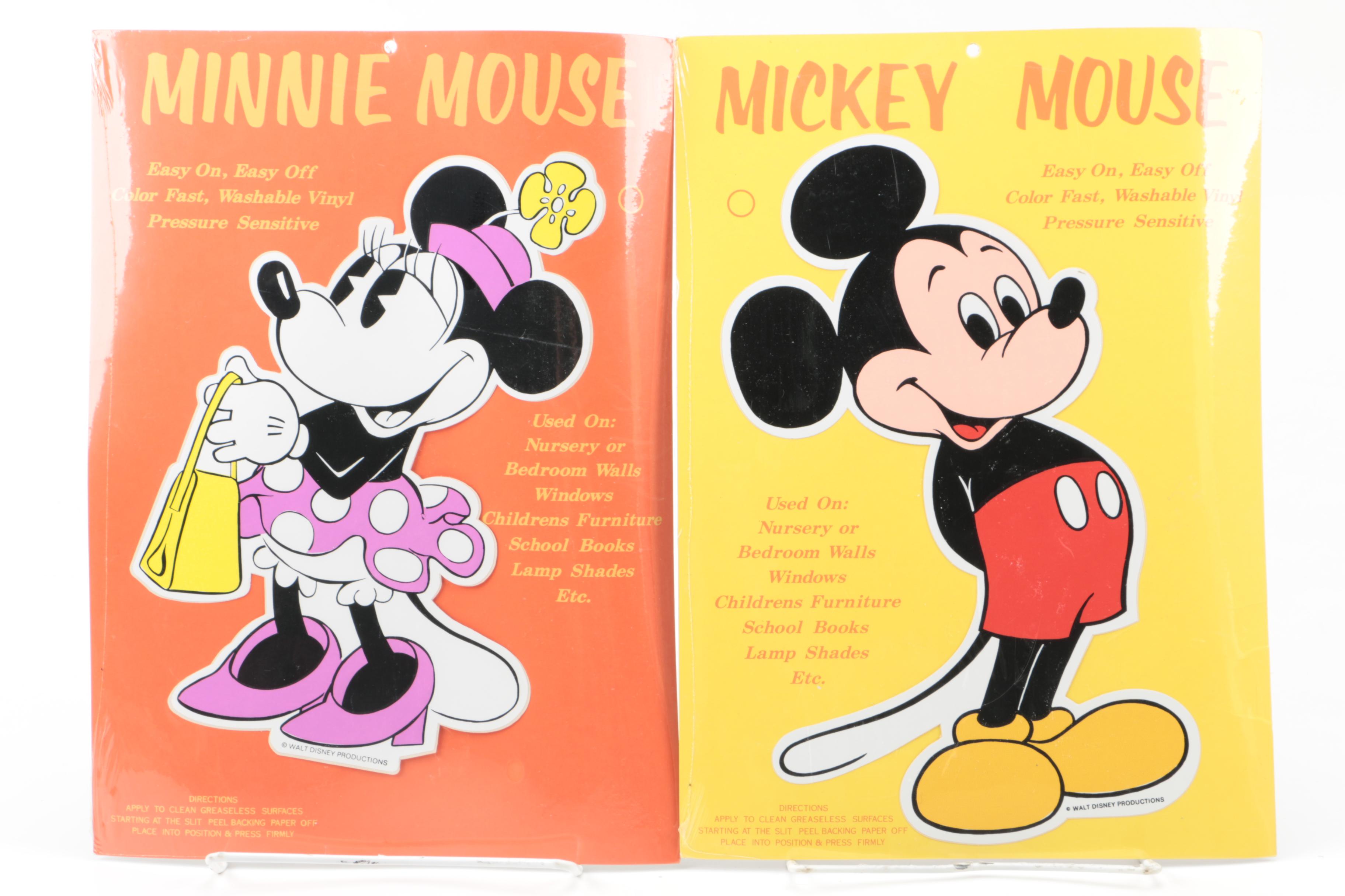 Disney Memorabilia Including Decals, Pencil Sharpener, and More