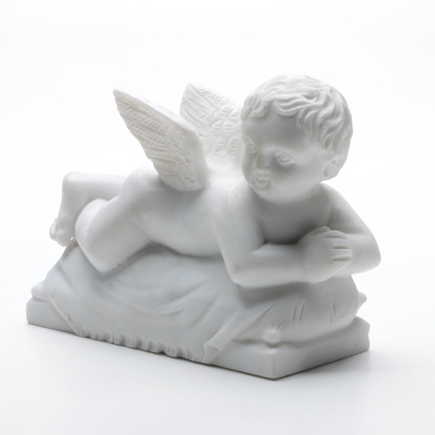 Fine-Grained Marble Cherub Figurine