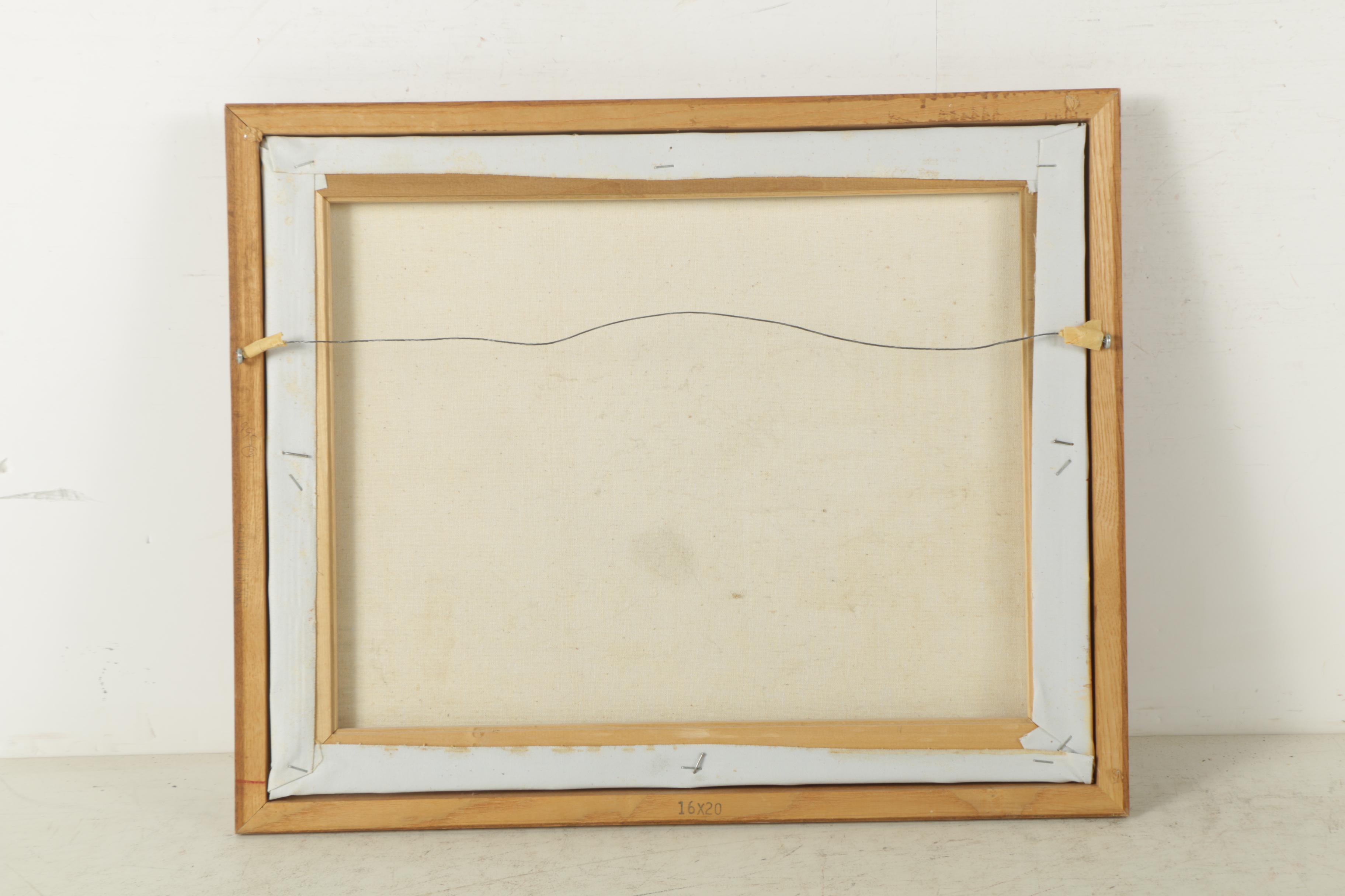 M. Church Oil Painting on Canvas of Street Scene