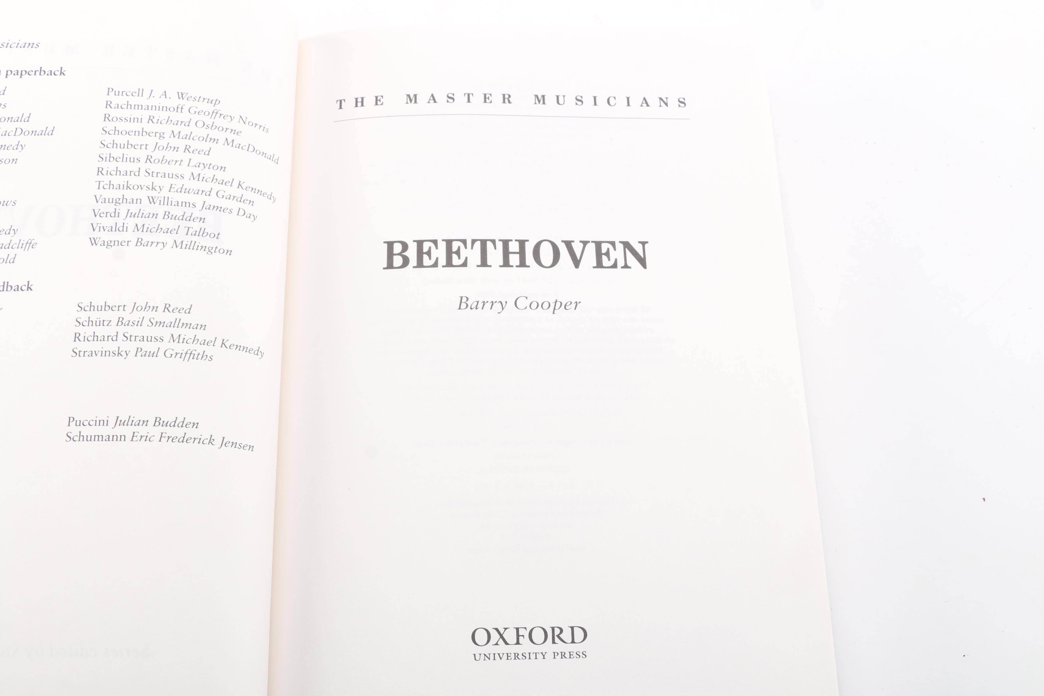 "Beethoven (Master Musicians Series)" by Barry Cooper