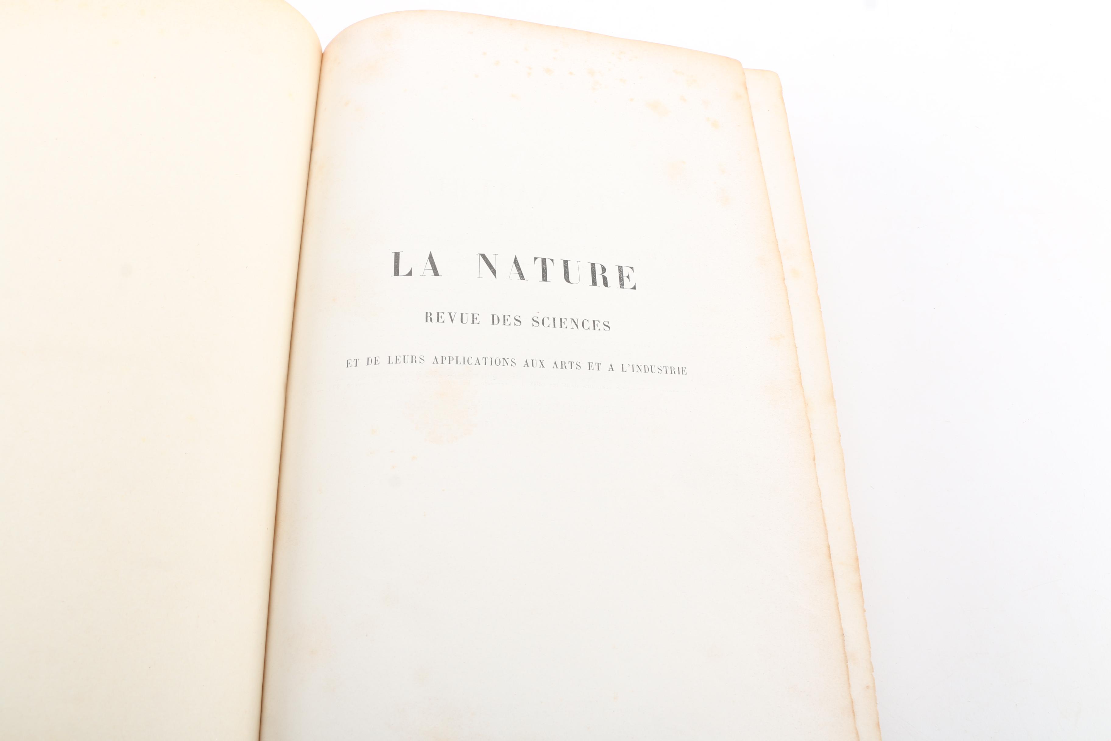 1884 and 1888 French-Language Science Magazine "La Nature" Bound Volumes