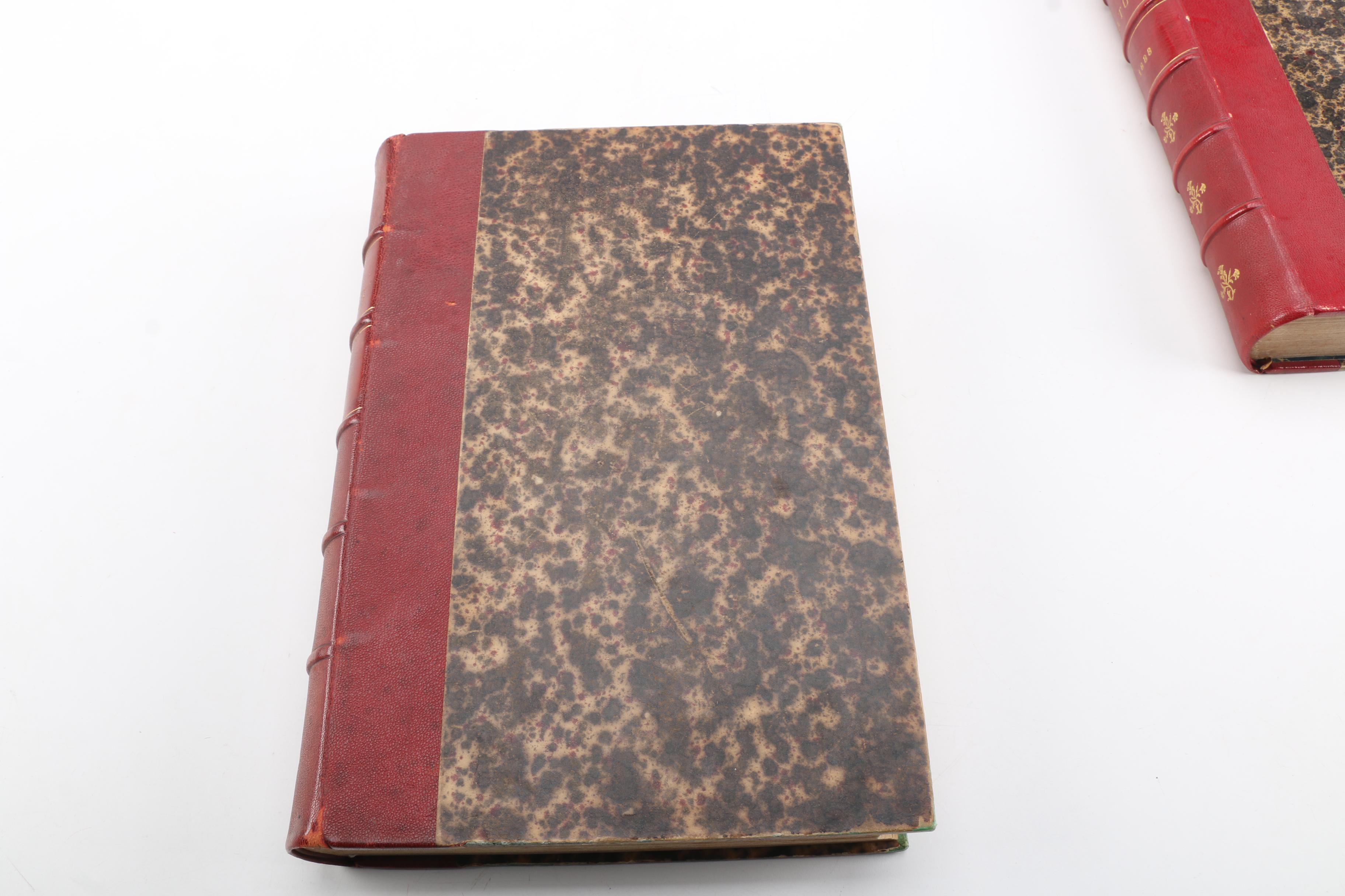 1884 and 1888 French-Language Science Magazine "La Nature" Bound Volumes