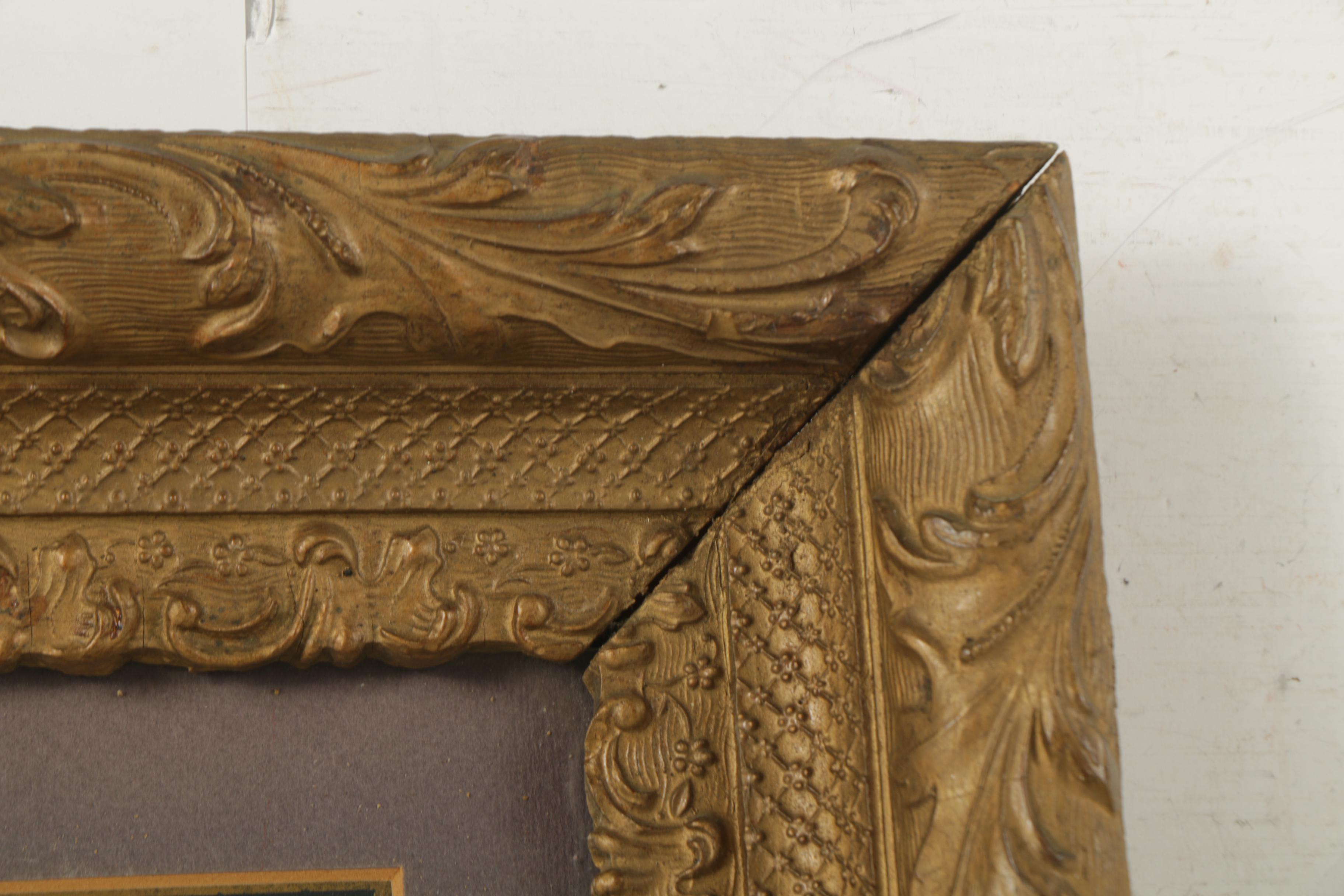 Early 20th-Century Color Lithograph on Paper of Tudor Era Woman in Side Profile