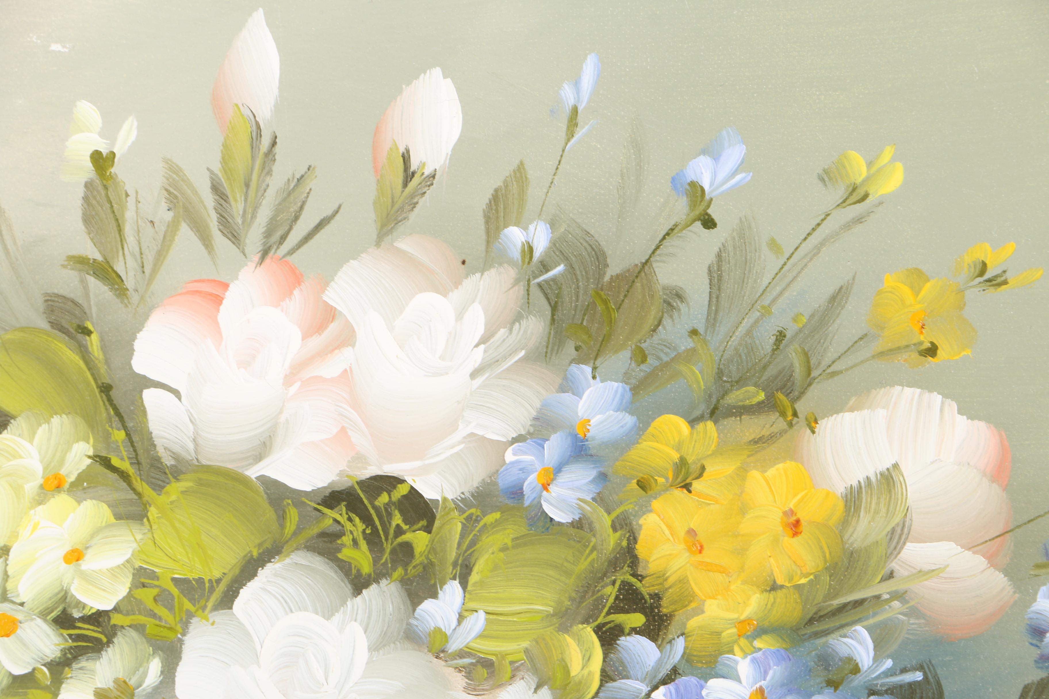 Two Signed Oil Paintings on Canvas of Floral Still Lifes