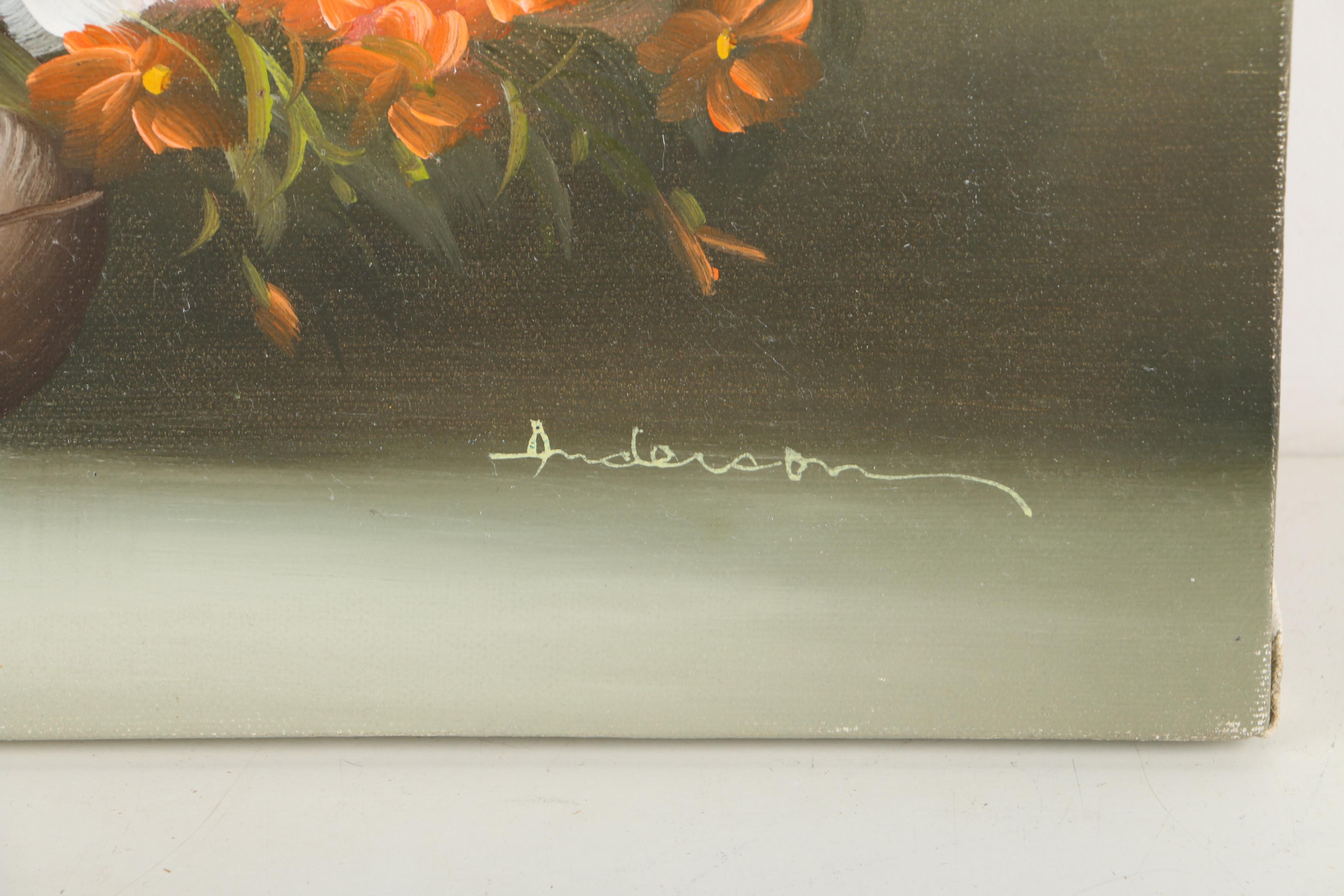 Two Signed Oil Paintings on Canvas of Floral Still Lifes