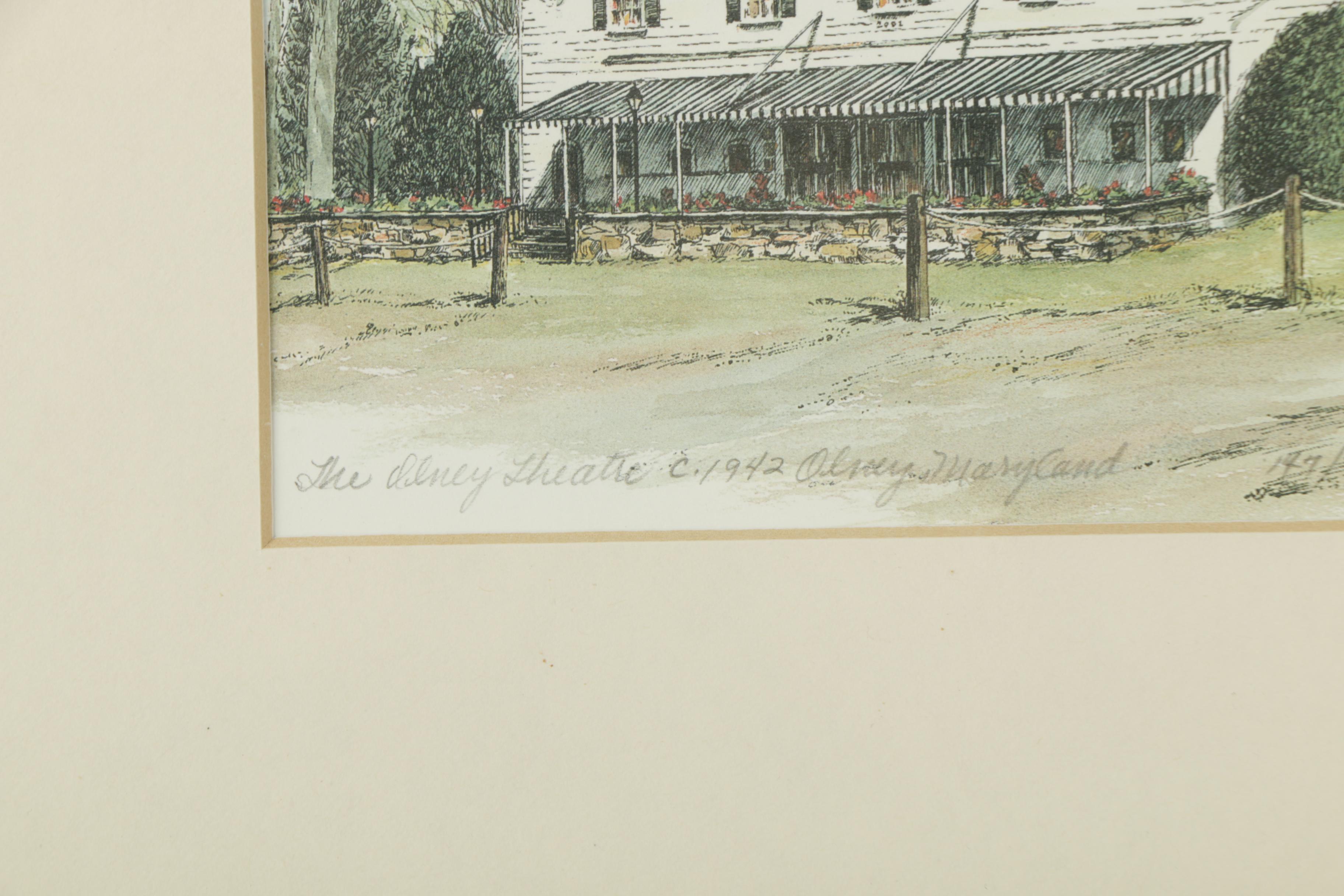 Joan Zwack Limited Edition Offset Lithograph "The Olney Theater"