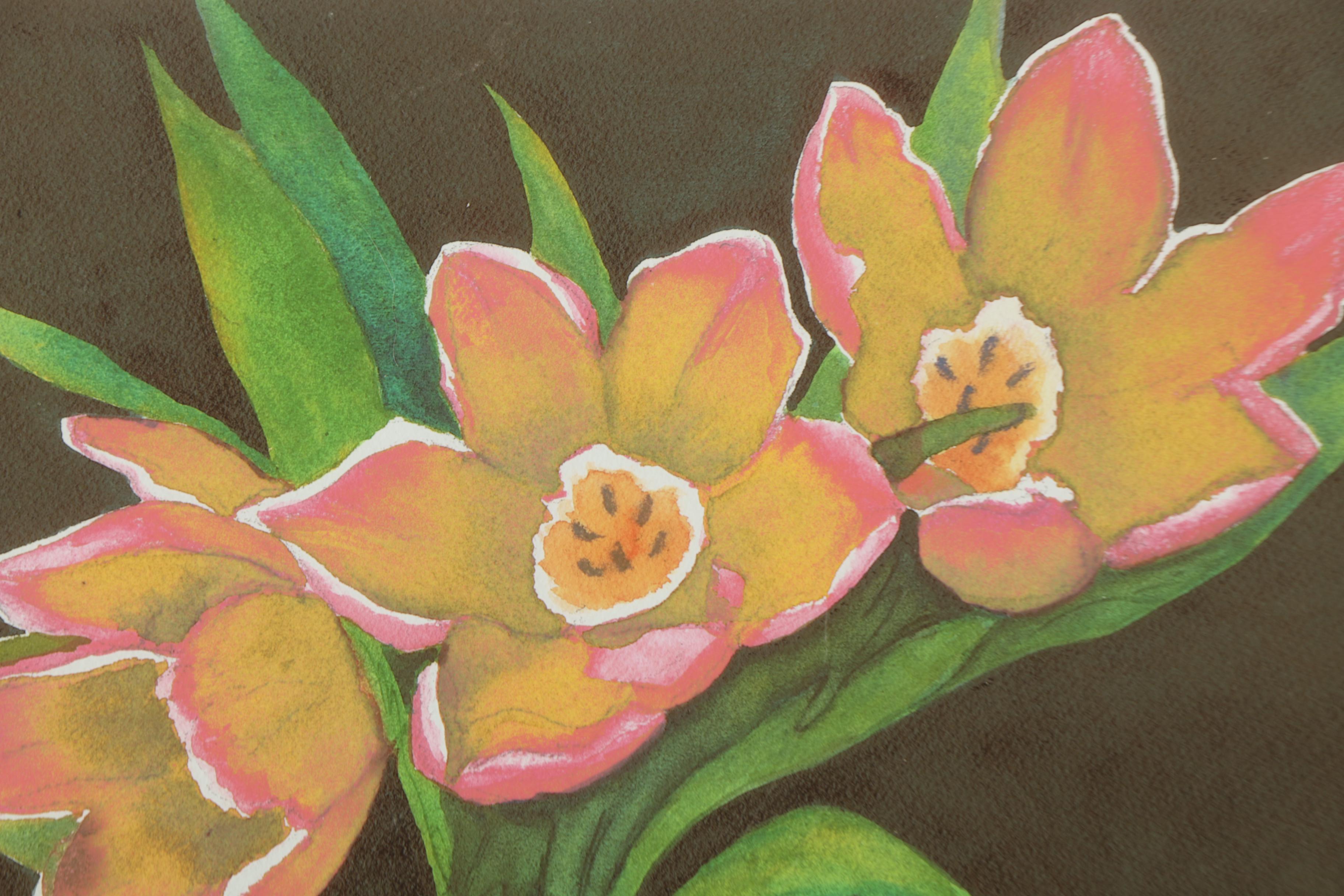 Giclee on Paper After Donora Dingman "Red Tulips"