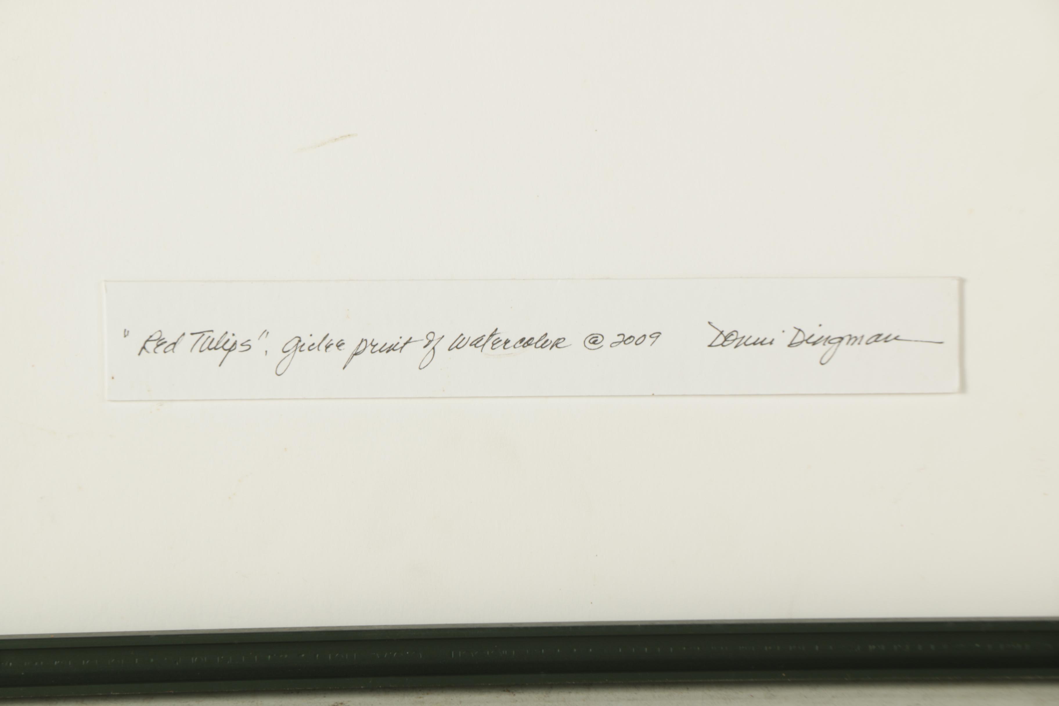 Giclee on Paper After Donora Dingman "Red Tulips"