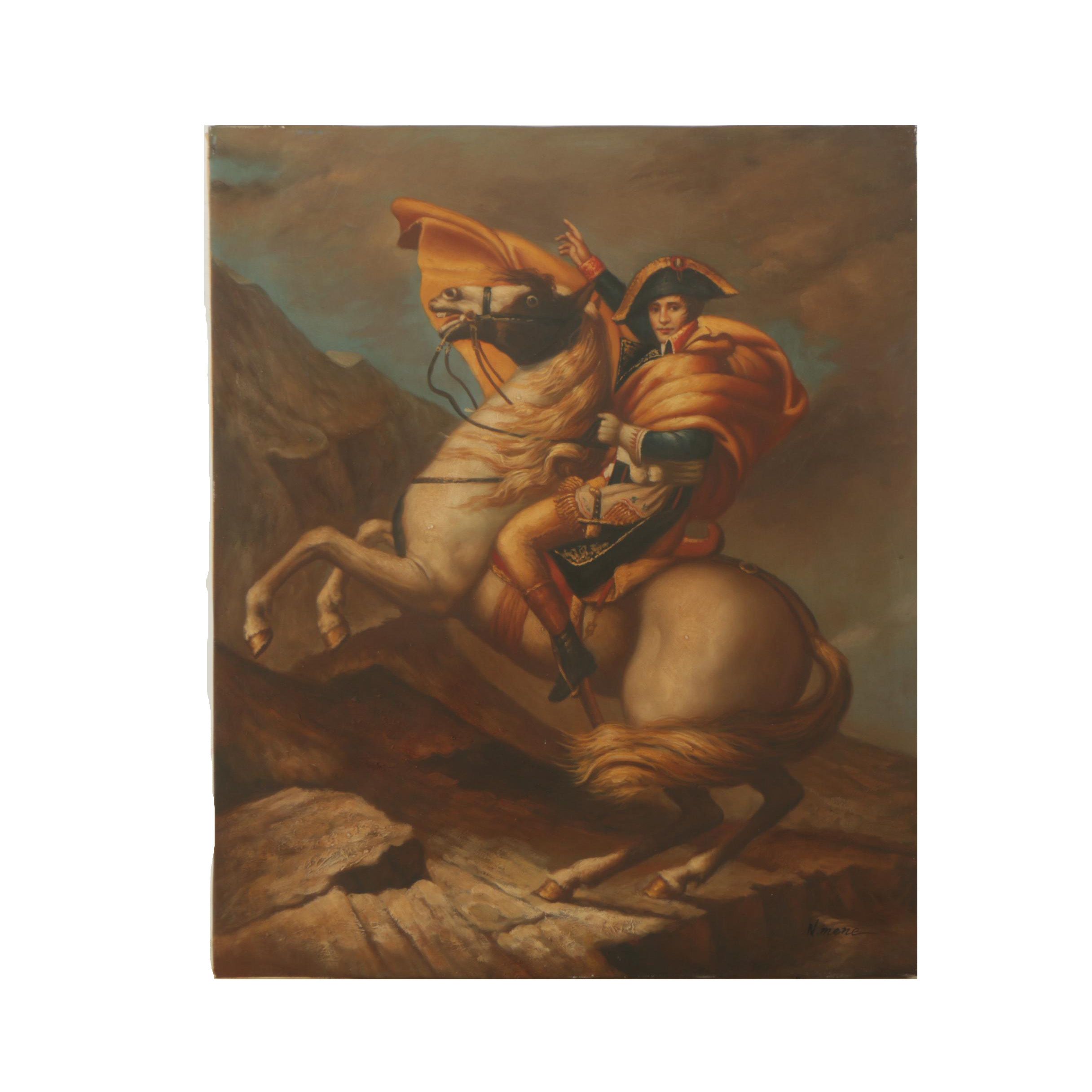N. Mene Copy Painting After Jacques-Louis David's "Napoleon Crossing the Alps"