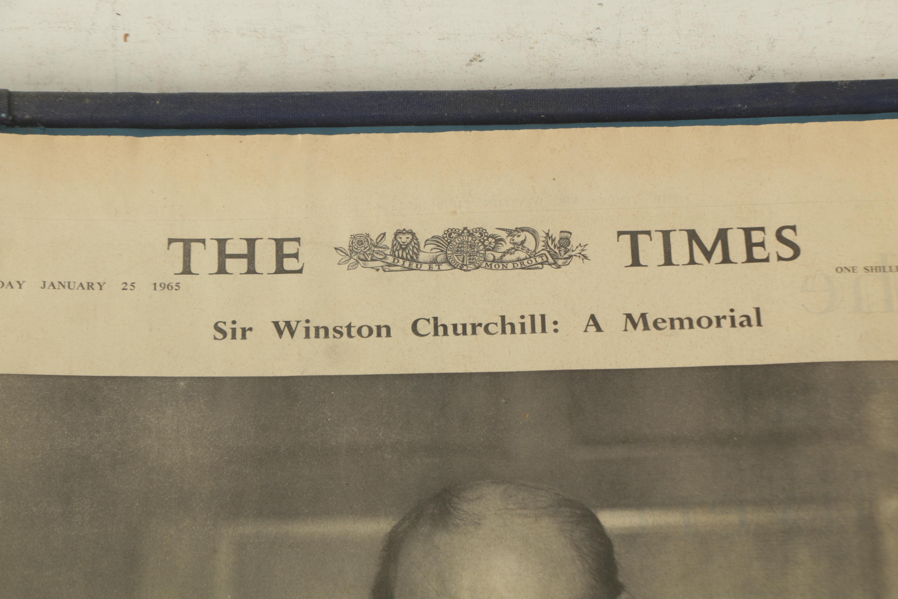 Vintage Bound Copy of "The Times" of London Commemorating The Life of Churchill