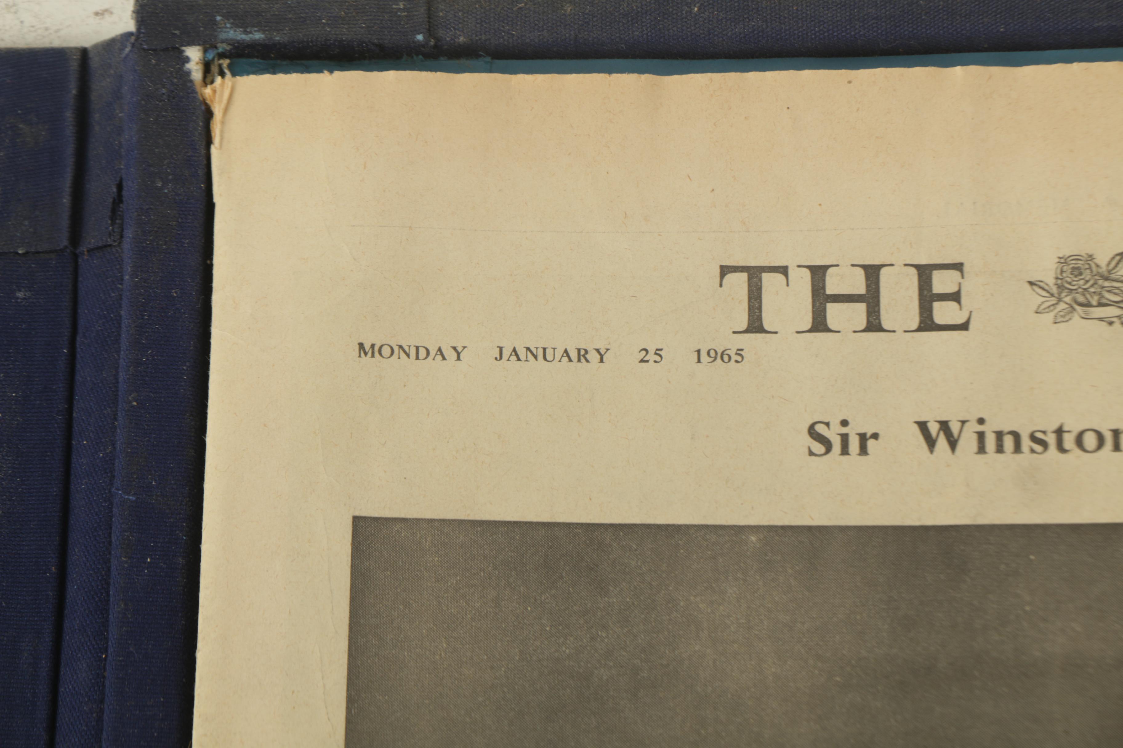 Vintage Bound Copy of "The Times" of London Commemorating The Life of Churchill