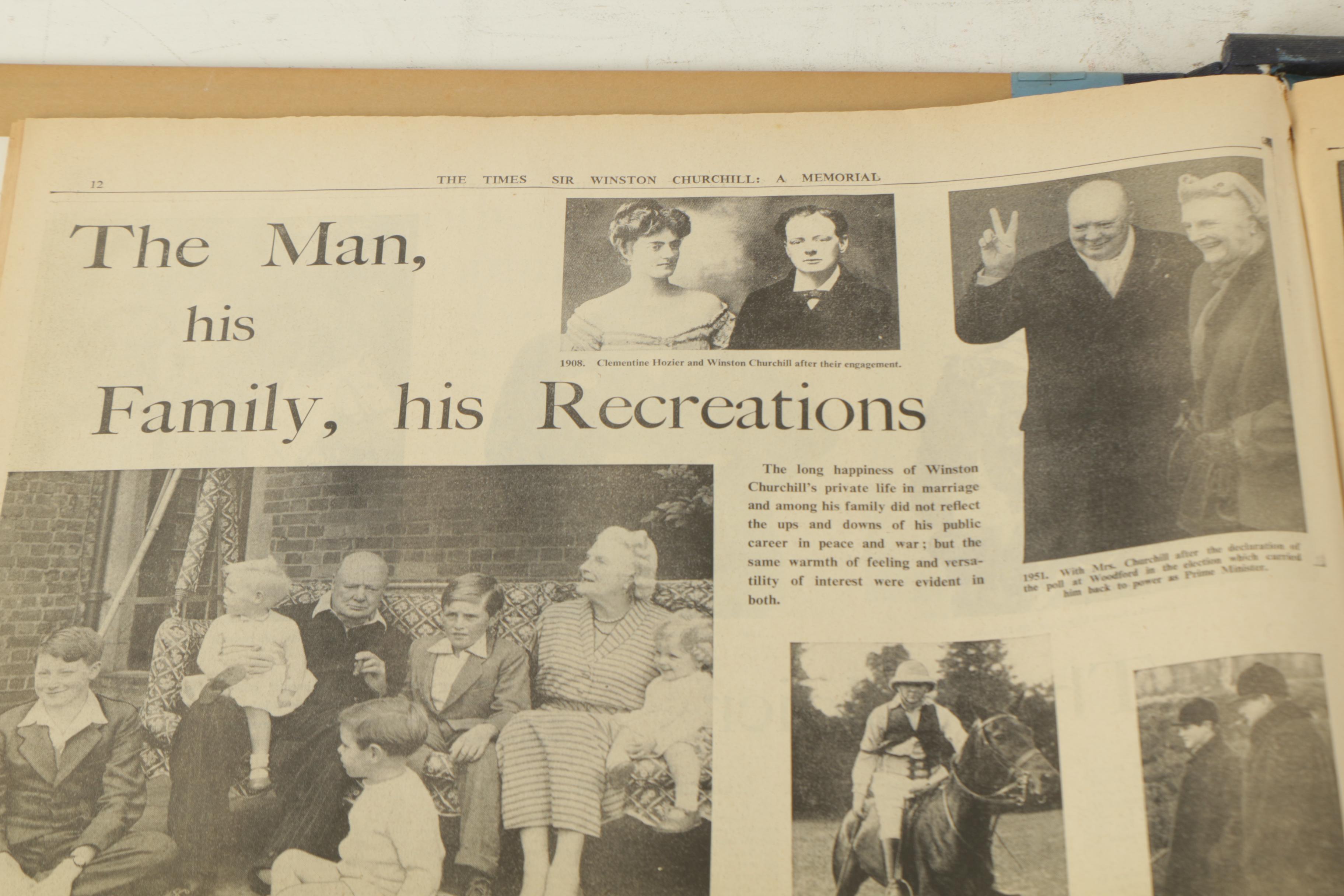 Vintage Bound Copy of "The Times" of London Commemorating The Life of Churchill