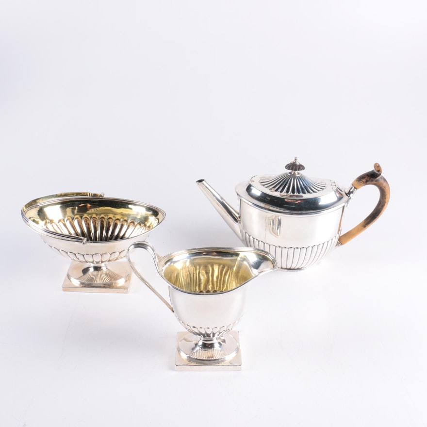 Georgian Robert Sharp and William Fountain London Sterling Silver Tea Service