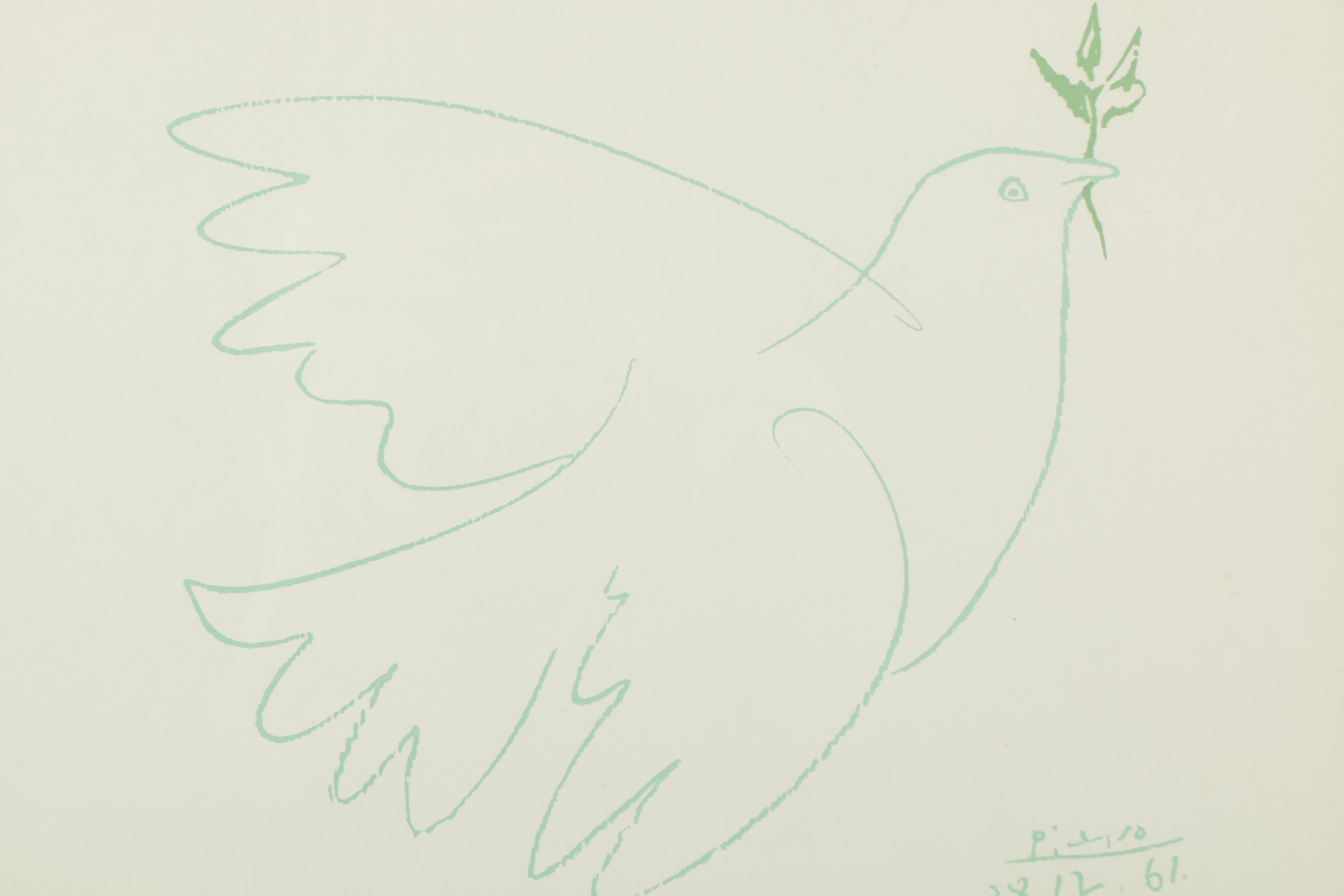 Lithograph Print on Paper After Pablo Picasso's "Dove of Peace"