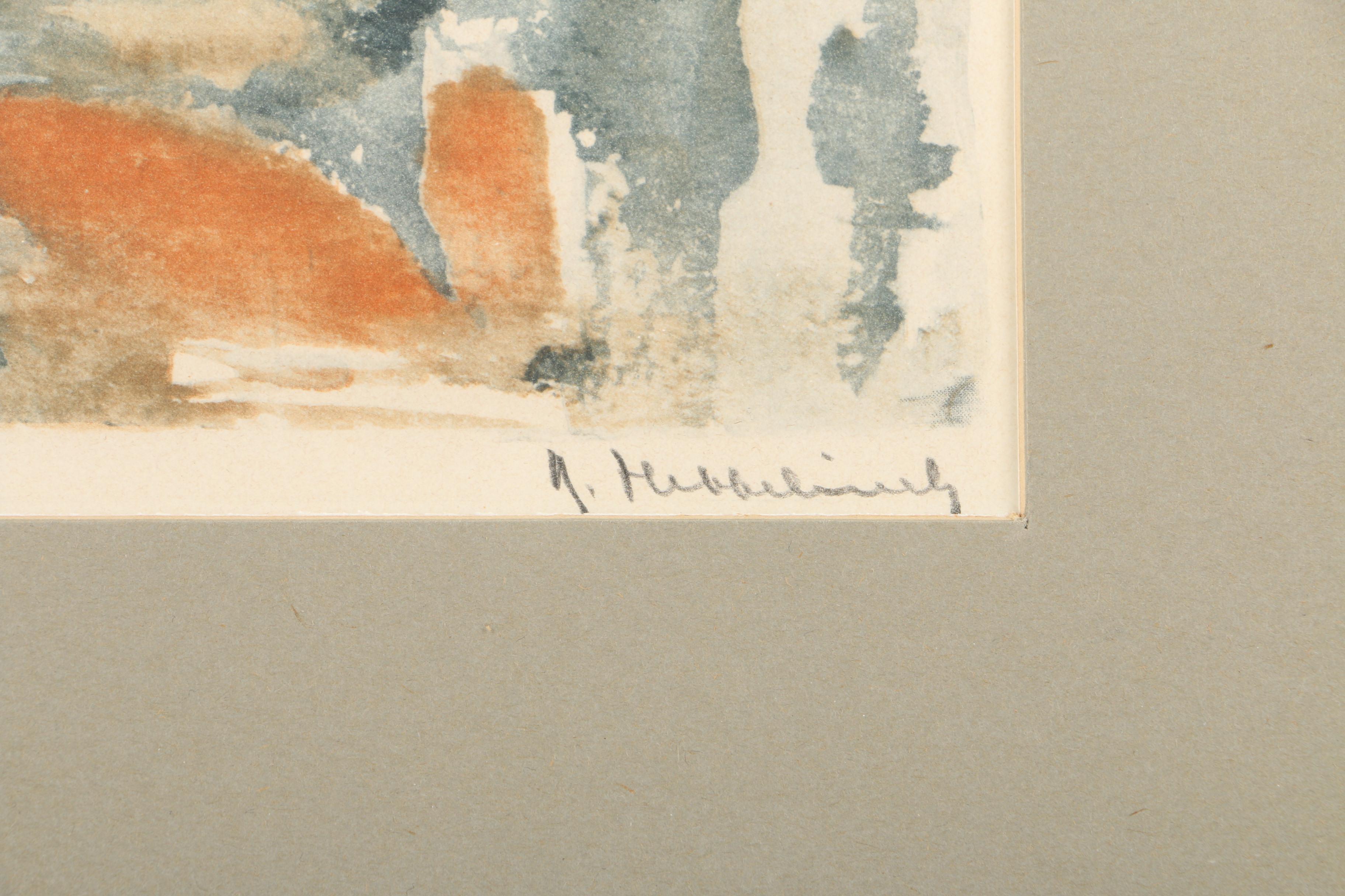 Roger Hebbelinck Limited Edition Lithograph "Venezia, Canale dei Santi Apostoli"