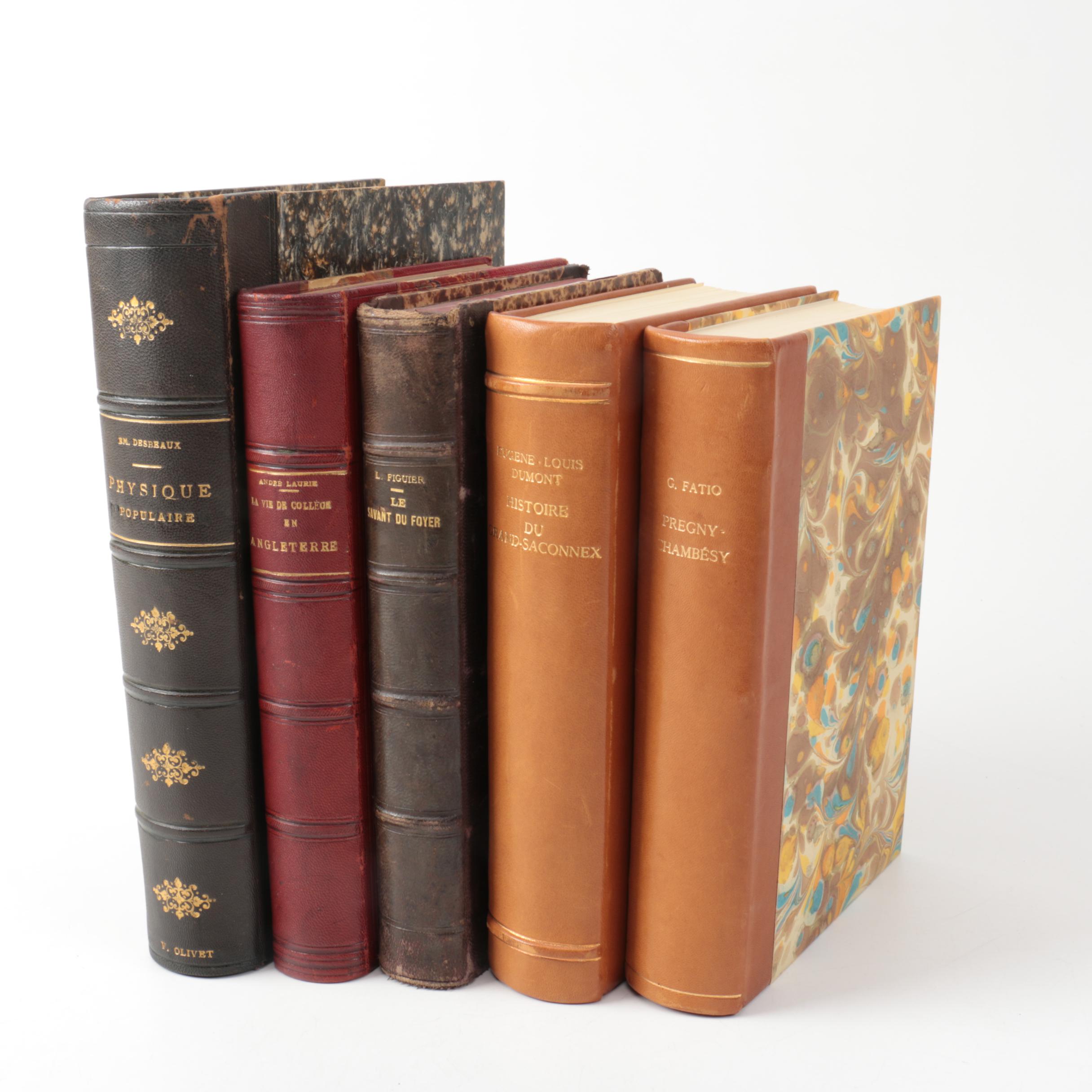 Eugène-Louis Dumont Signed "Histoire du Grand-Saconnex" and Other French Books