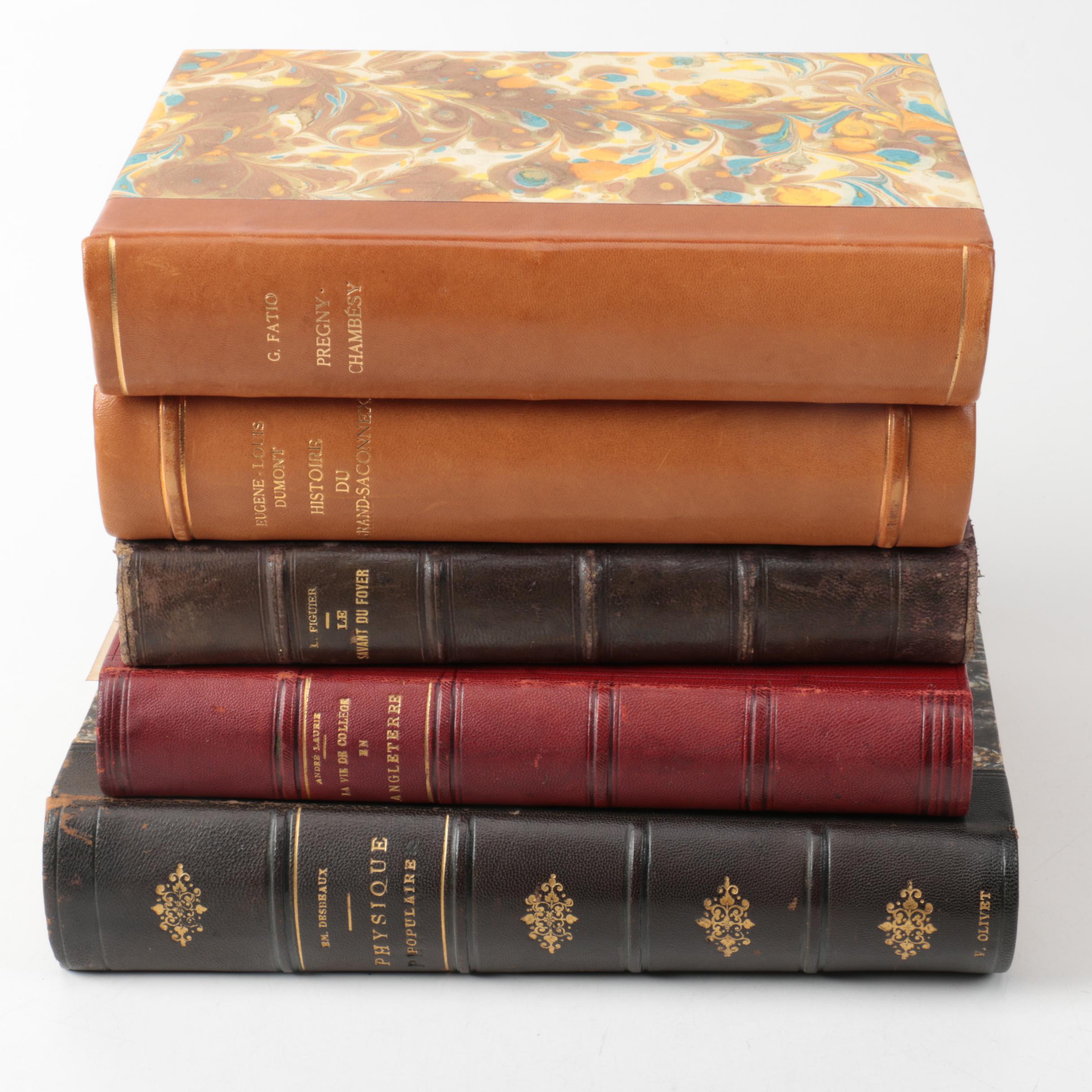 Eugène-Louis Dumont Signed "Histoire du Grand-Saconnex" and Other French Books