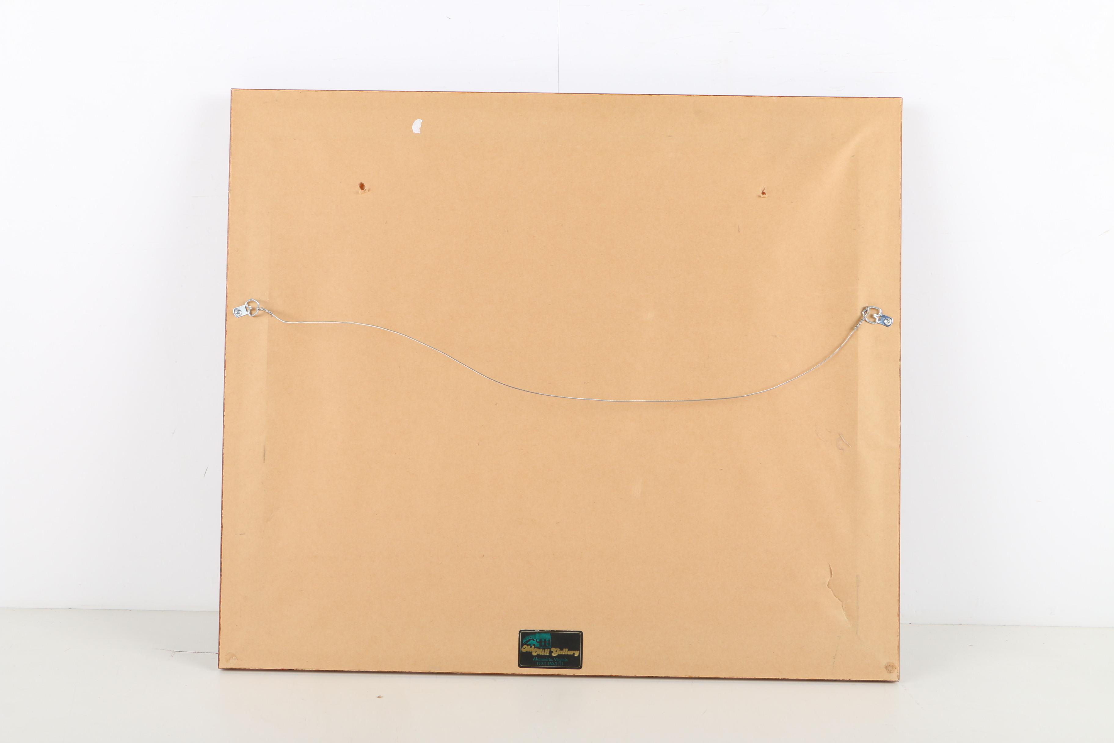 Hand-Colored Lithograph on Paper After Antique Etching of Nantes, France