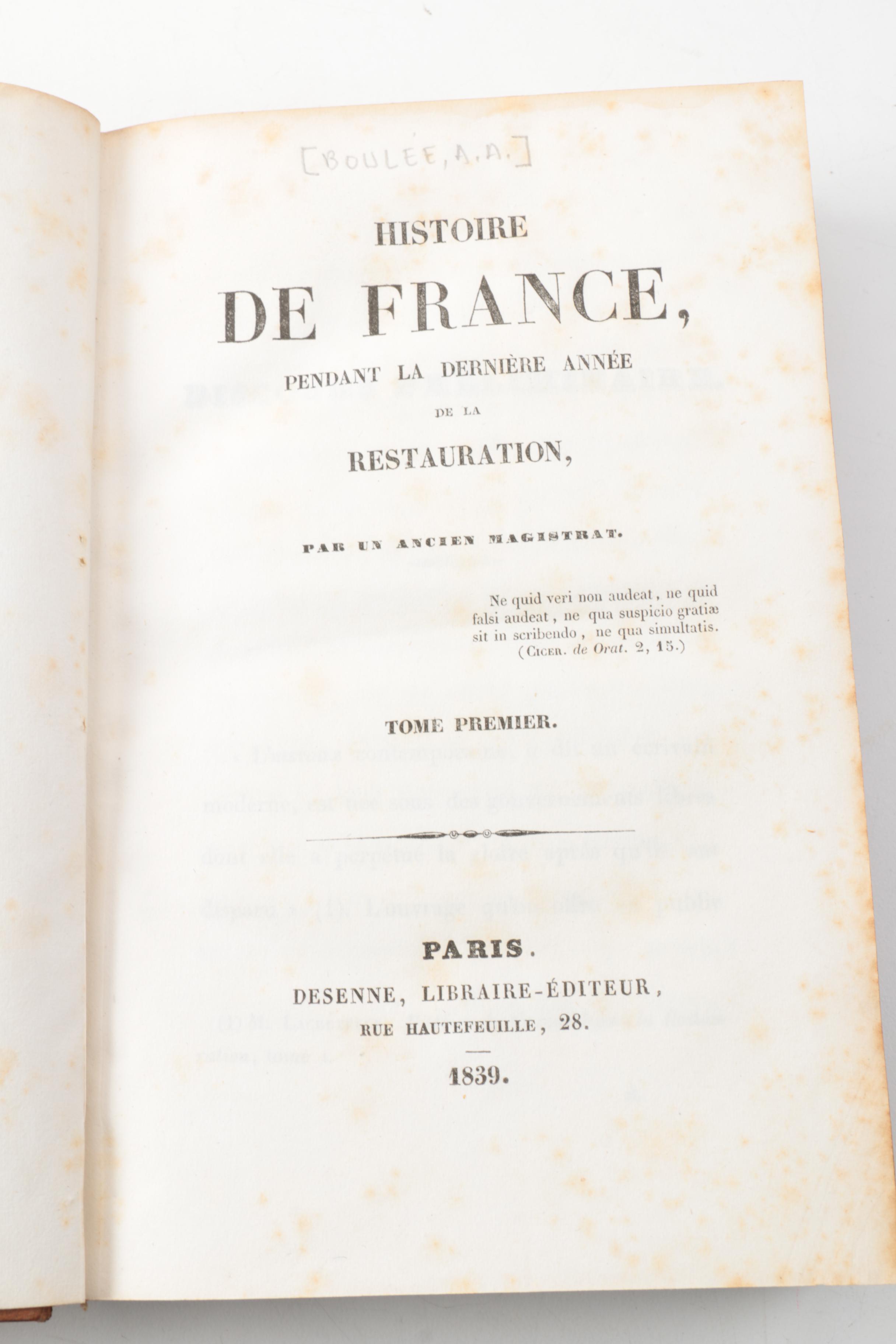 Antique French Historical Works