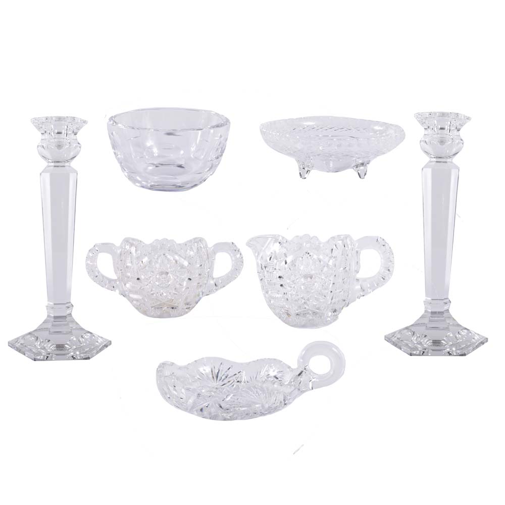 Cut Glass and Crystal Decor Grouping