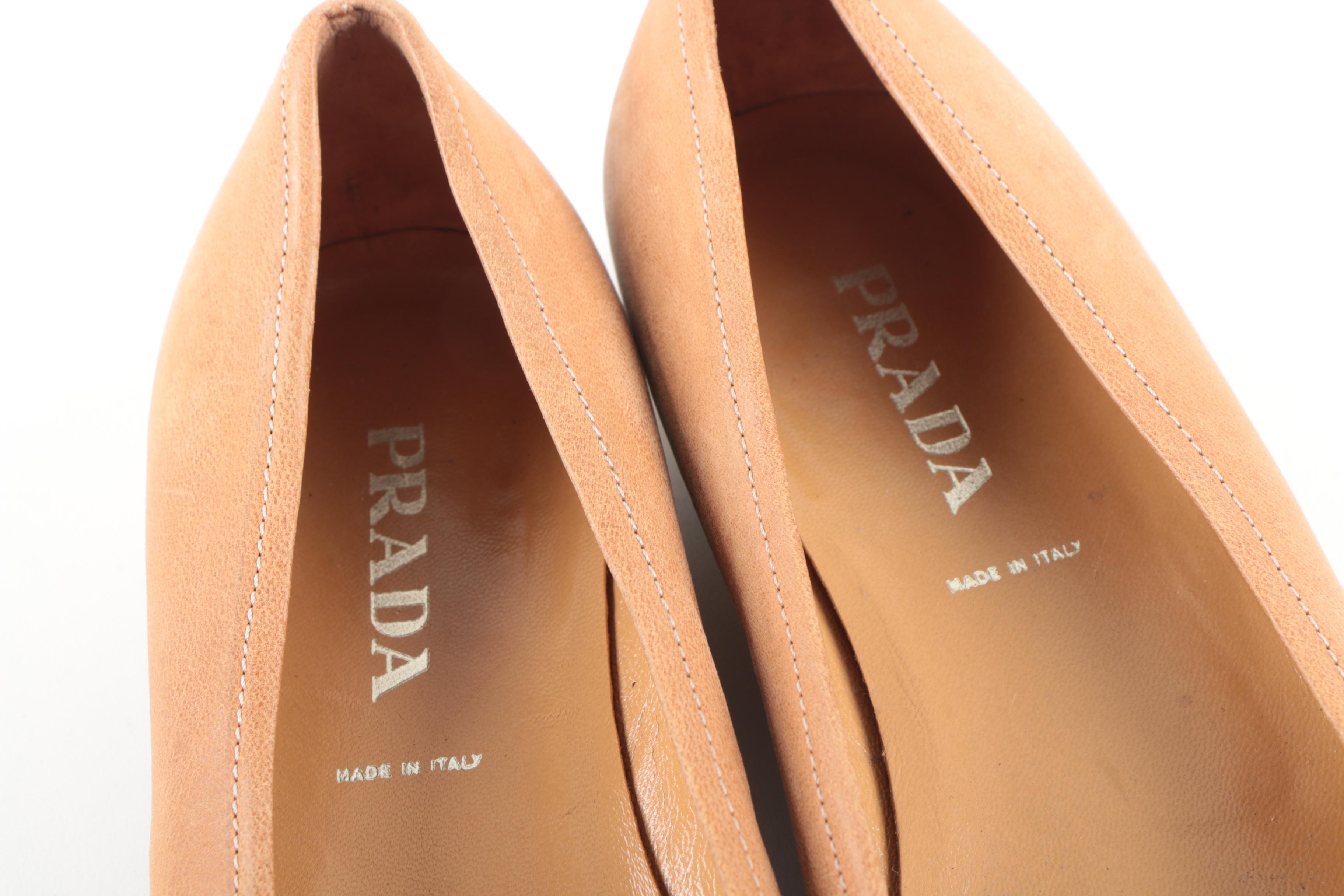 Women's Prada Tan Leather Loafers