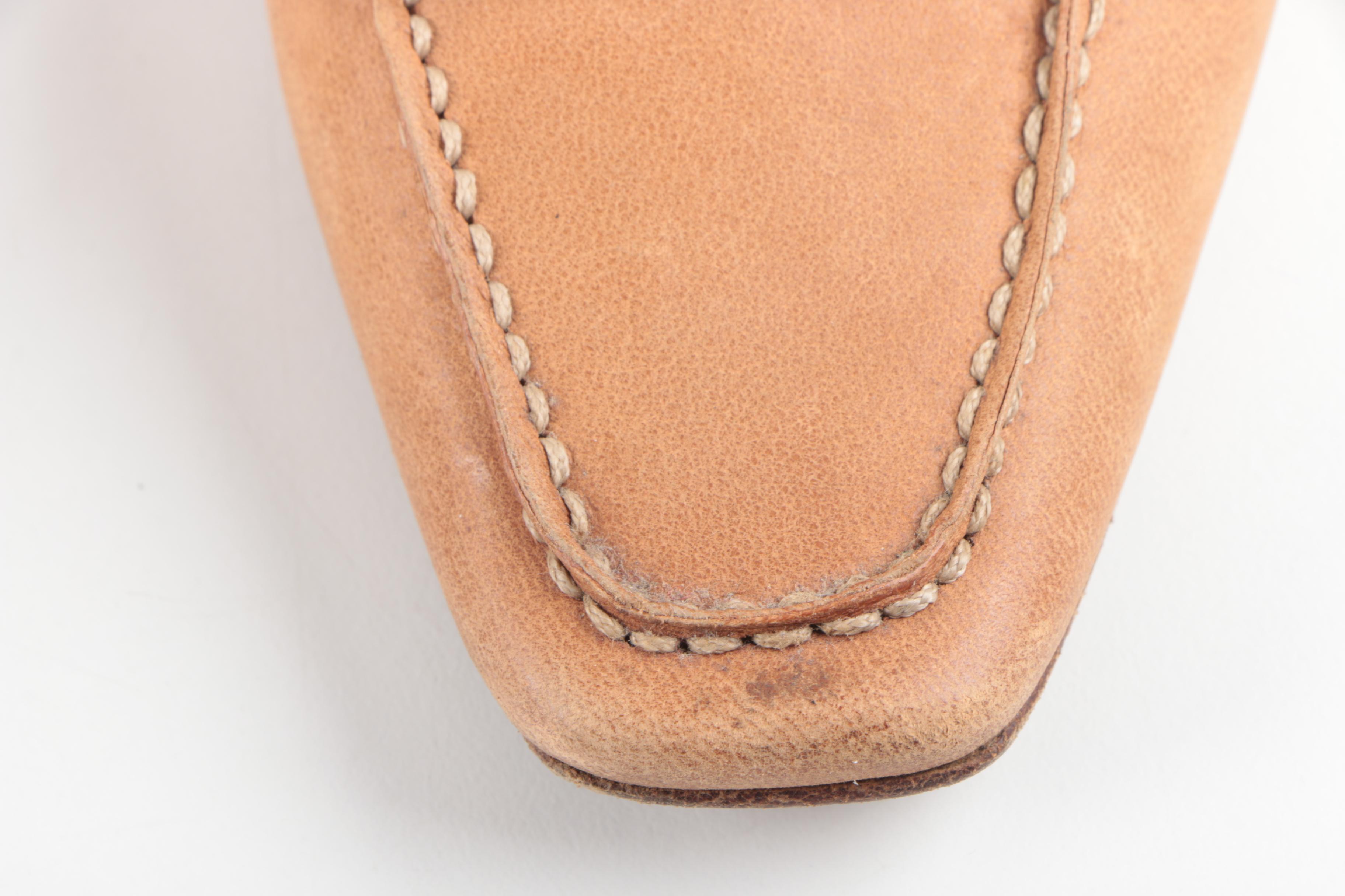 Women's Prada Tan Leather Loafers