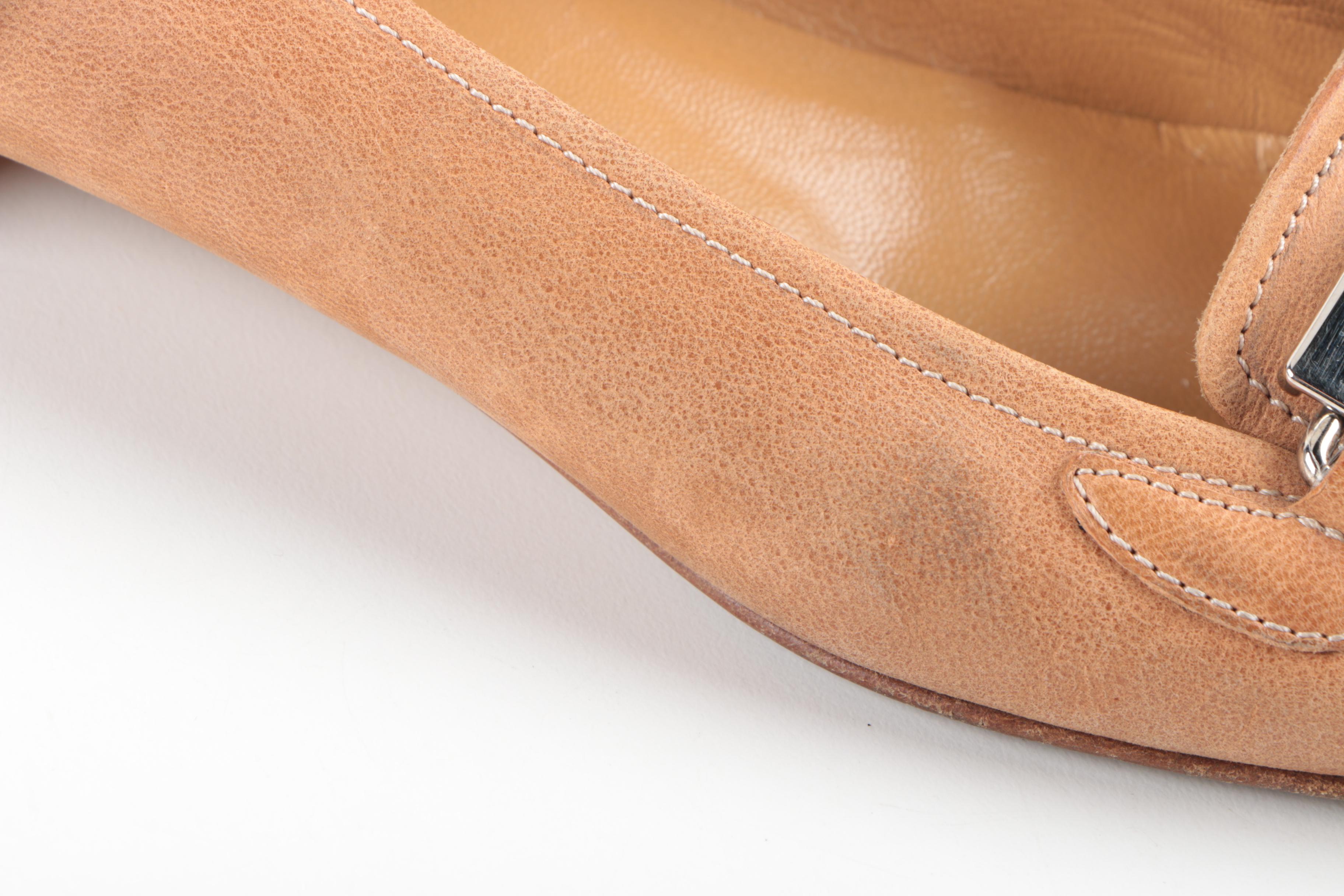 Women's Prada Tan Leather Loafers