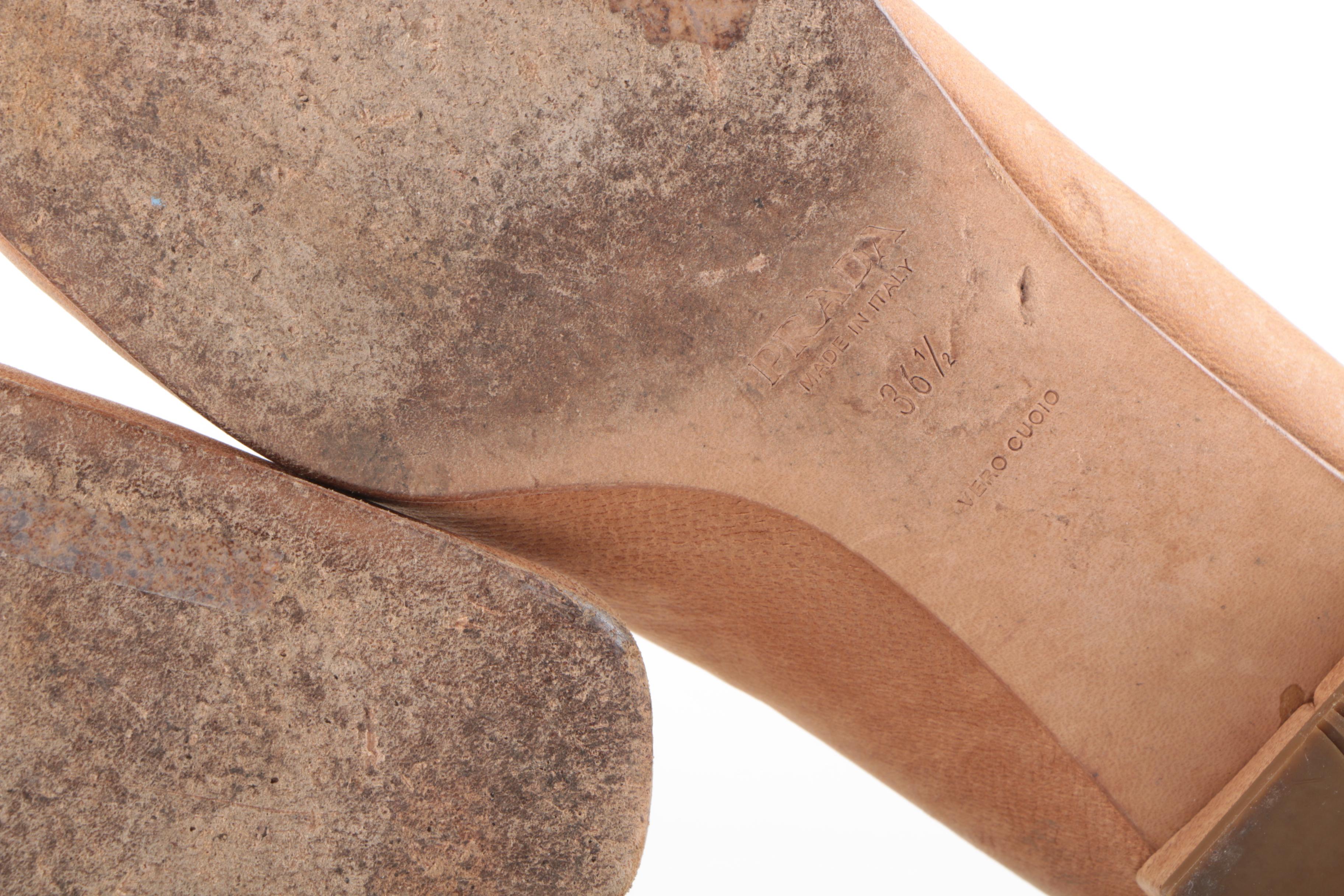 Women's Prada Tan Leather Loafers