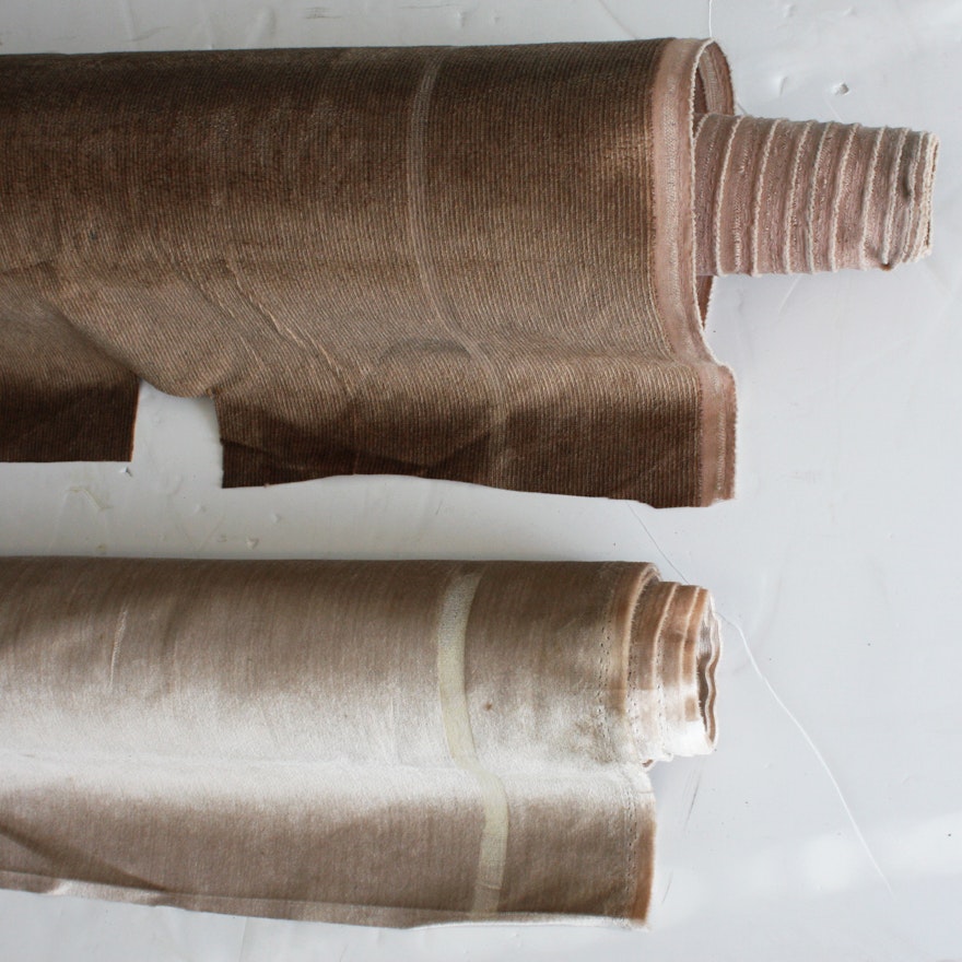 Polyester Brown and Antique White Upholstery Fabric Bolts