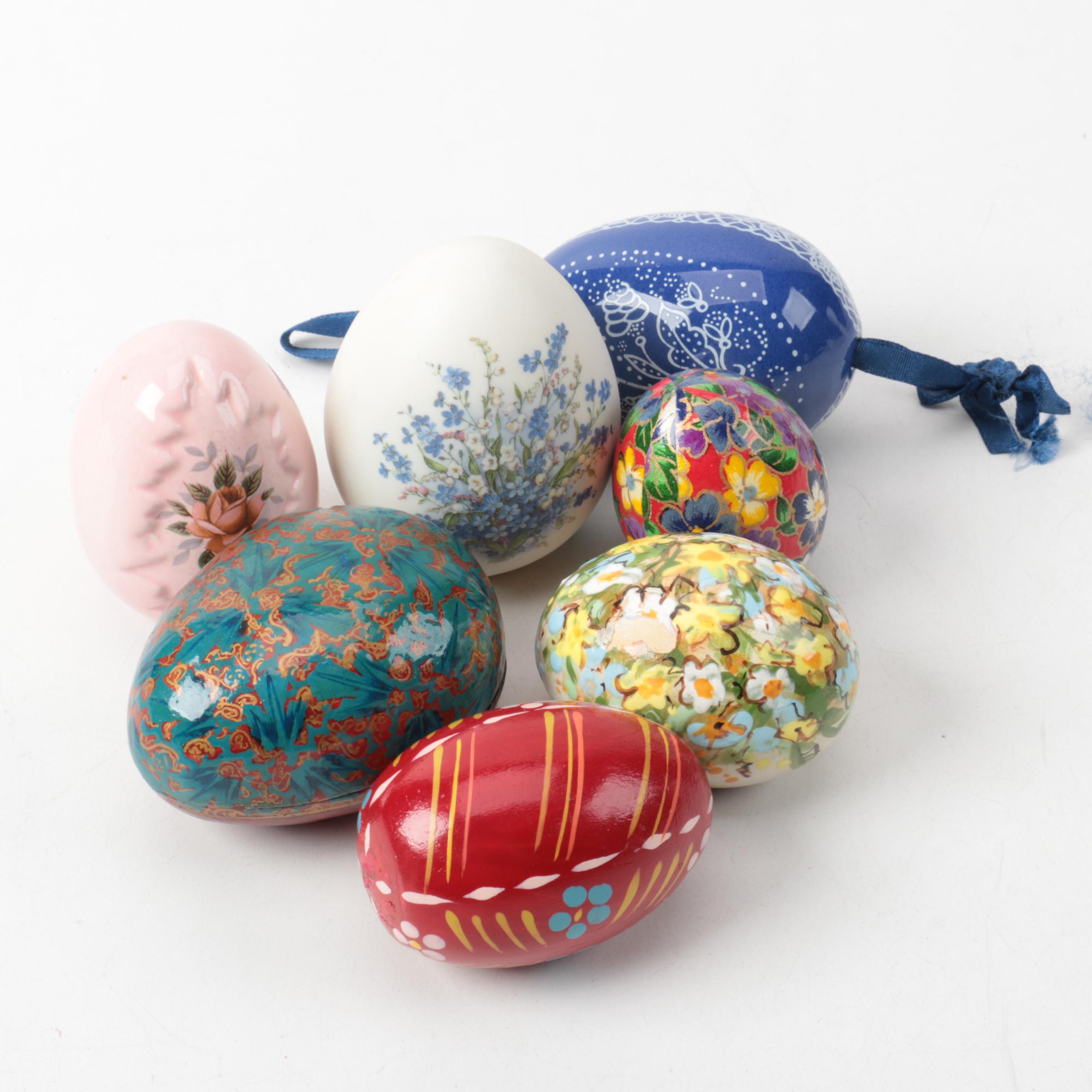 Decorative Wood and Ceramic Eggs