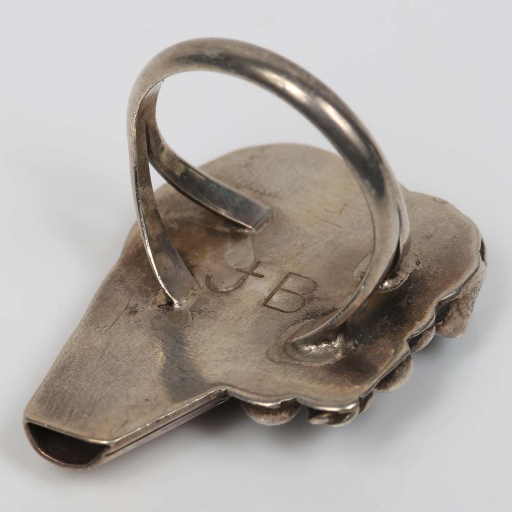 Navajo Mary Chavez Sterling Silver Turquoise Cuff and Turquoise Nugget Ring