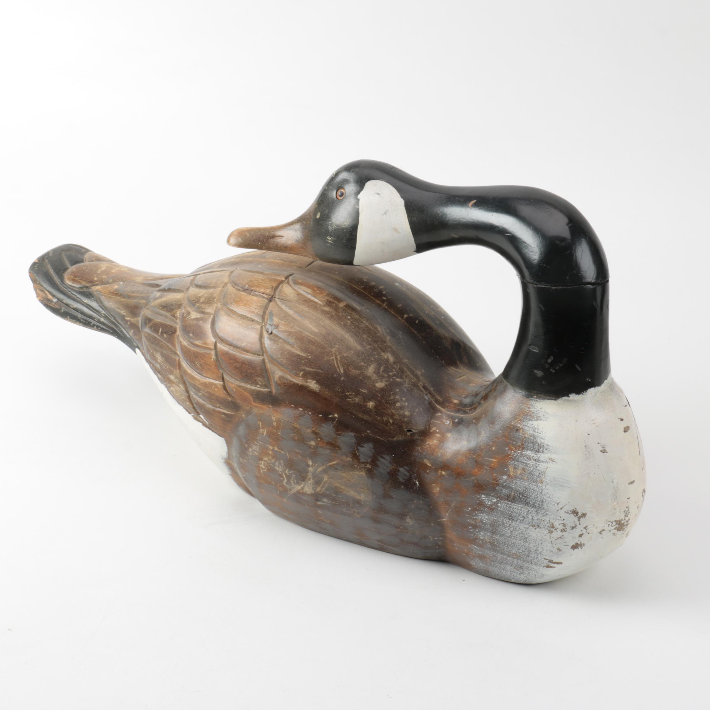 Wooden Canadian Goose Decoy Figurine