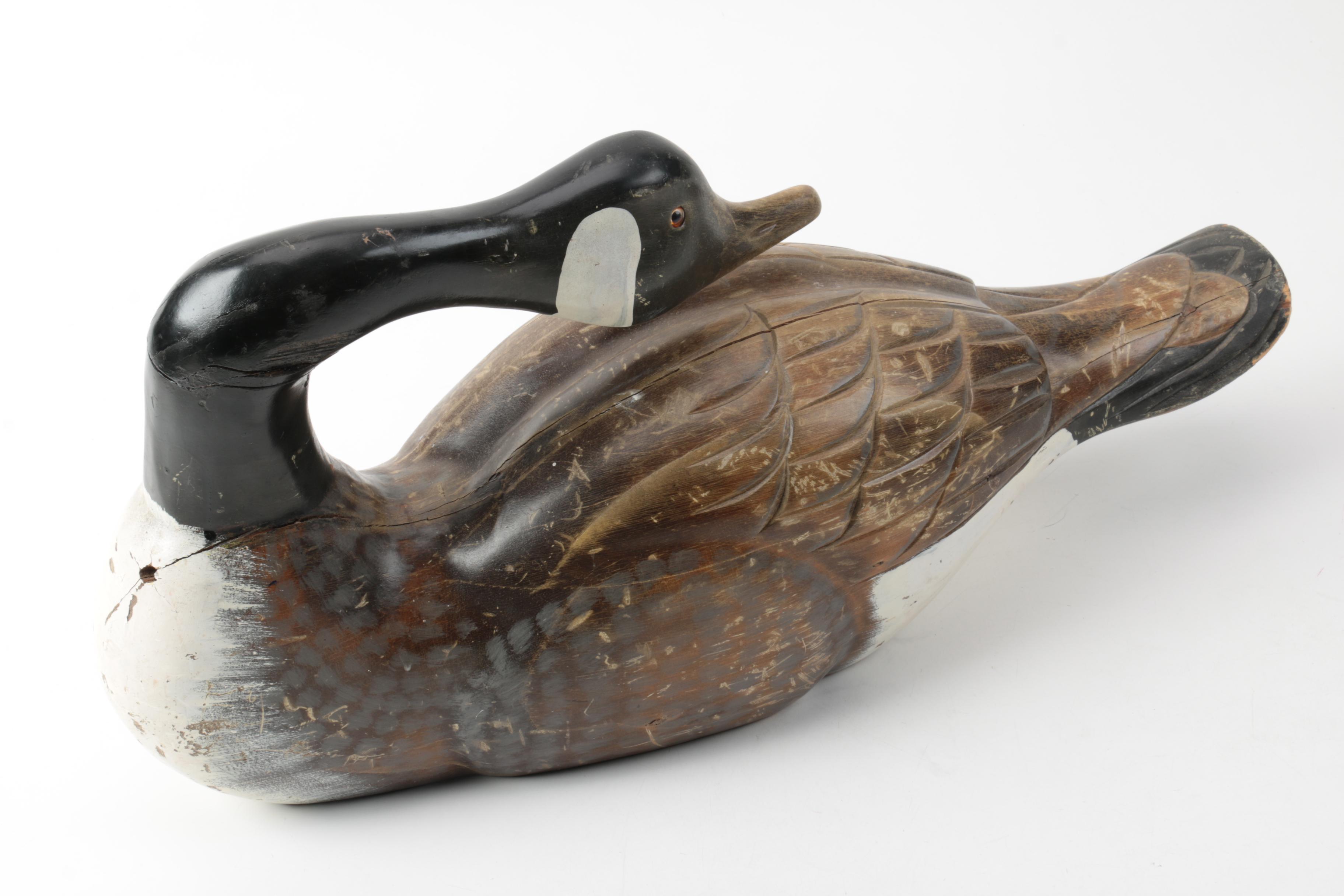 Wooden Canadian Goose Decoy Figurine