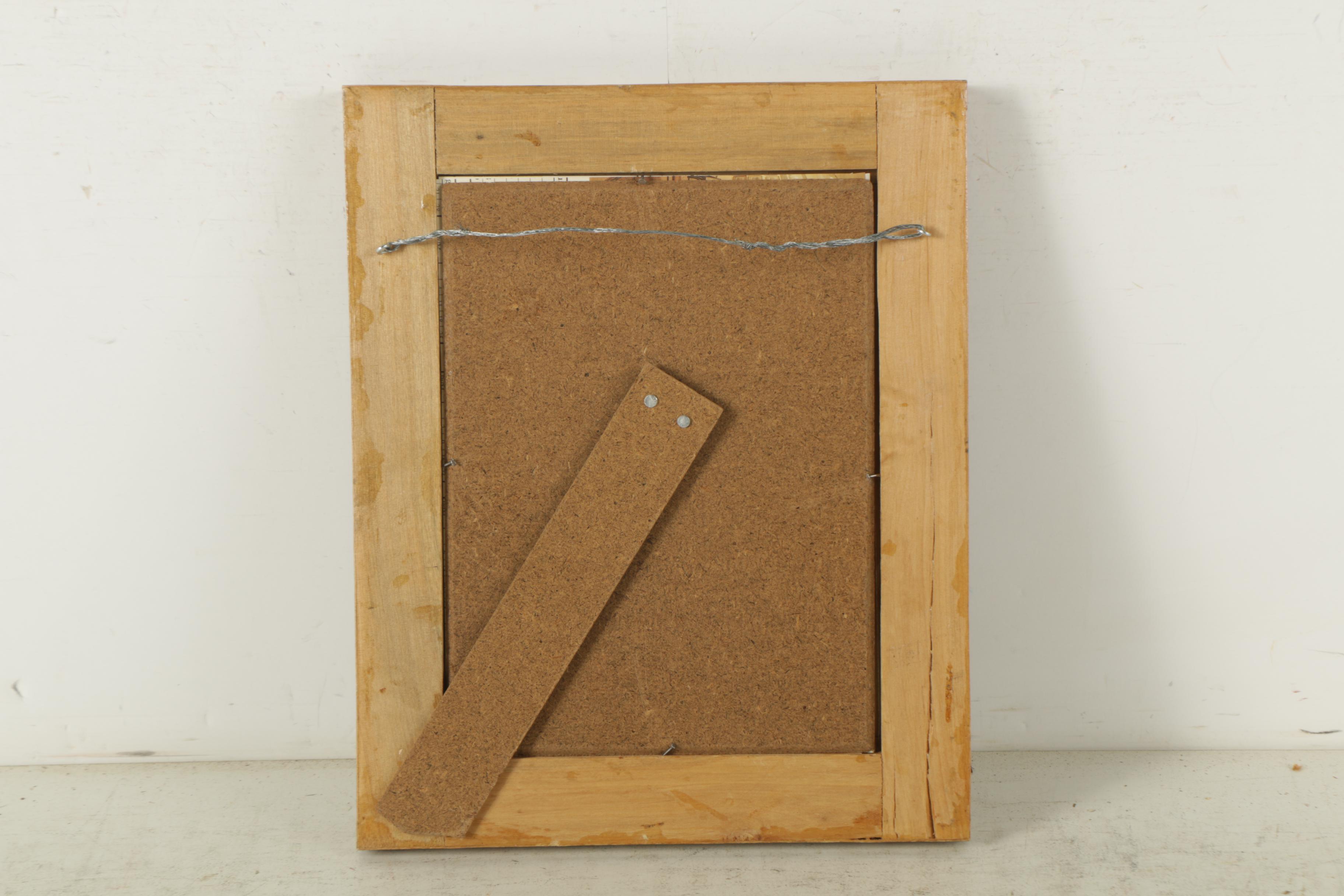 Persian Gouache Painting on Laid Paper of a Ship Scene