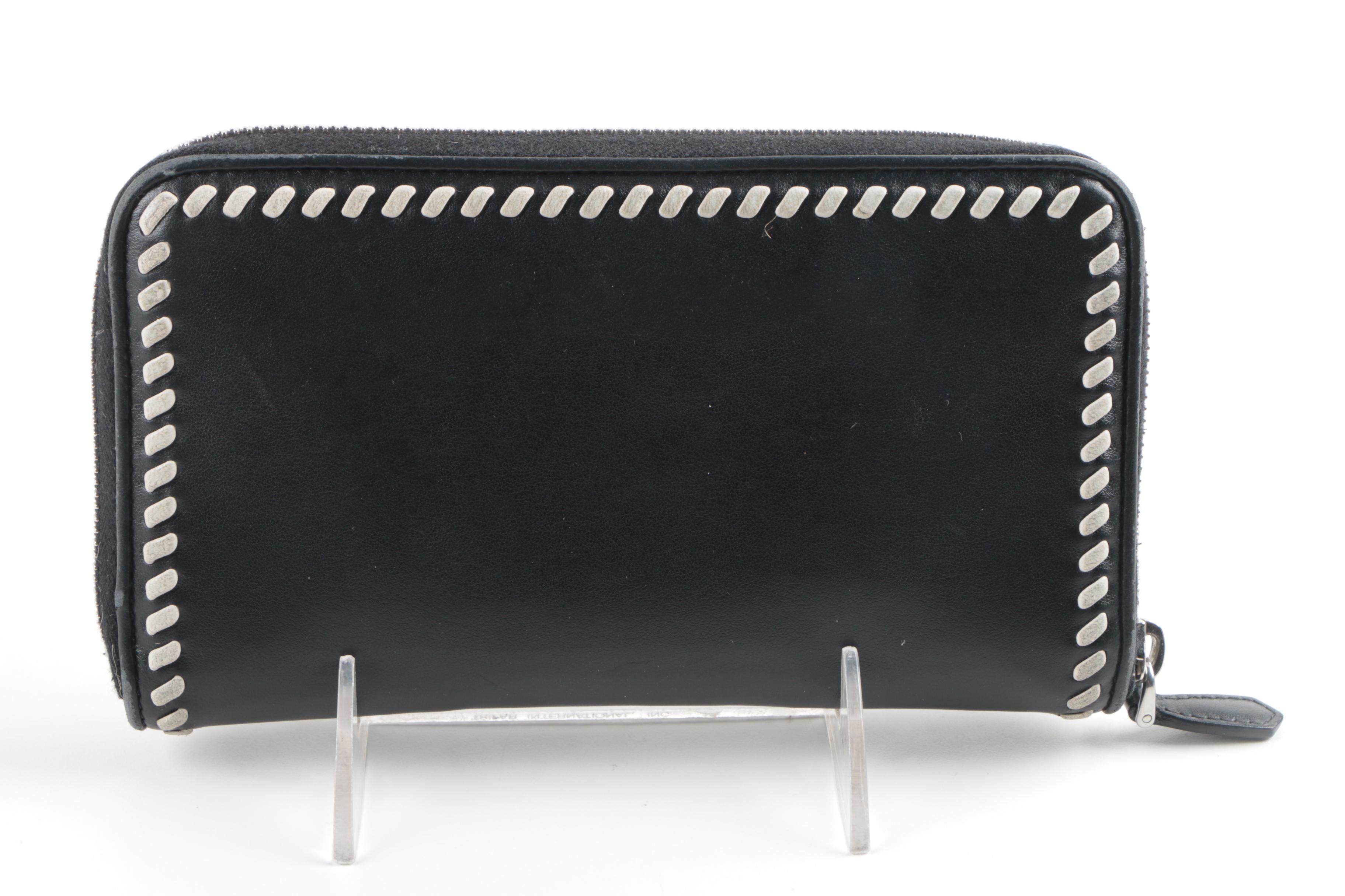 Prada Black and White Leather Wallet