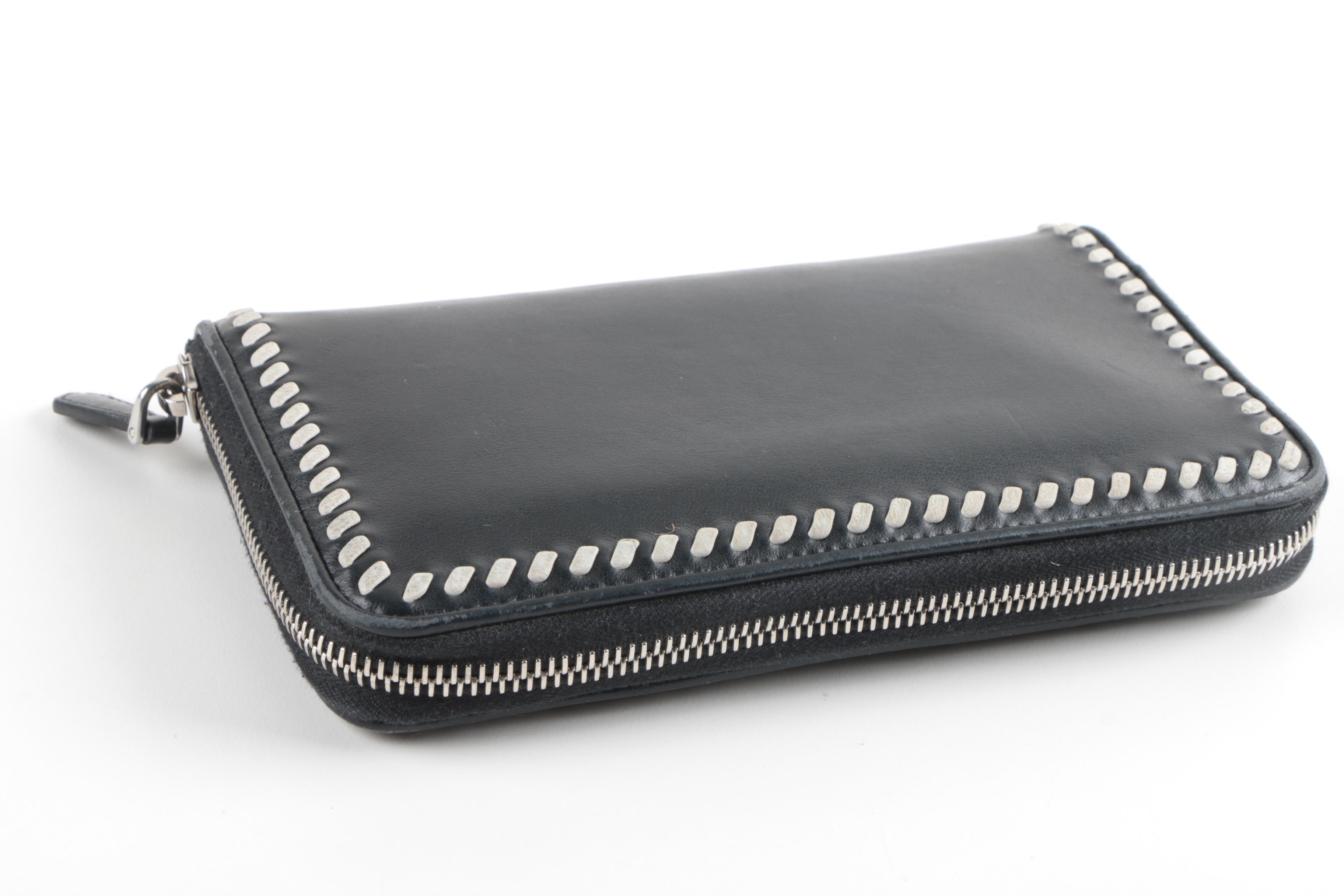 Prada Black and White Leather Wallet