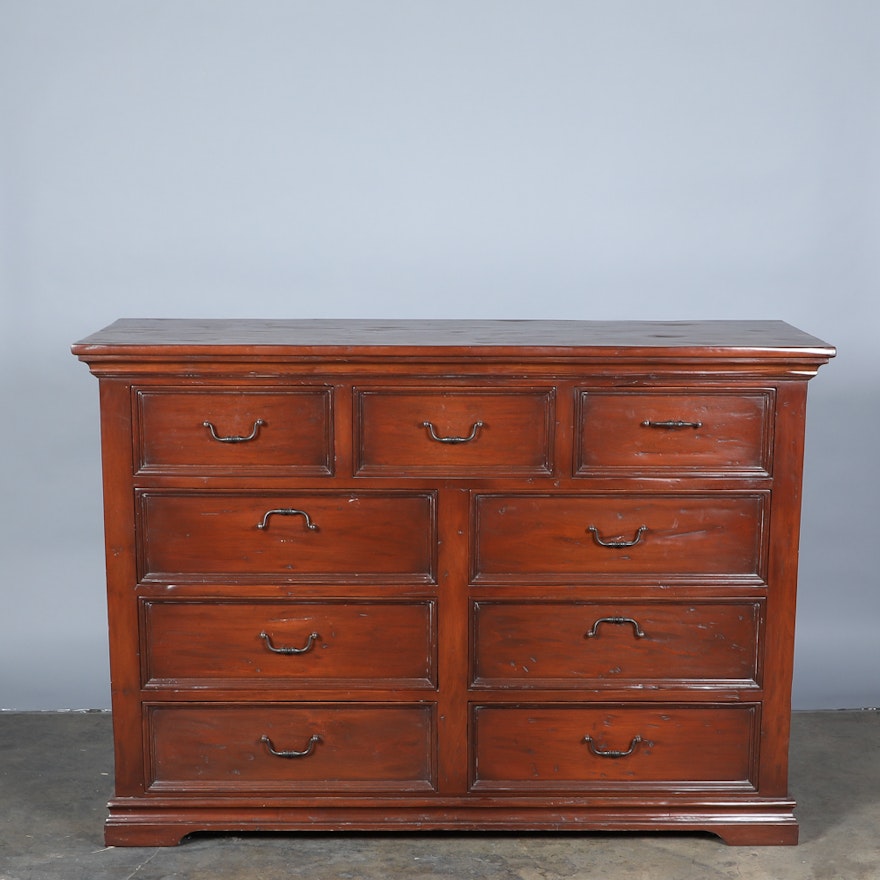 Distressed Finished Mahogany Chest of Drawers