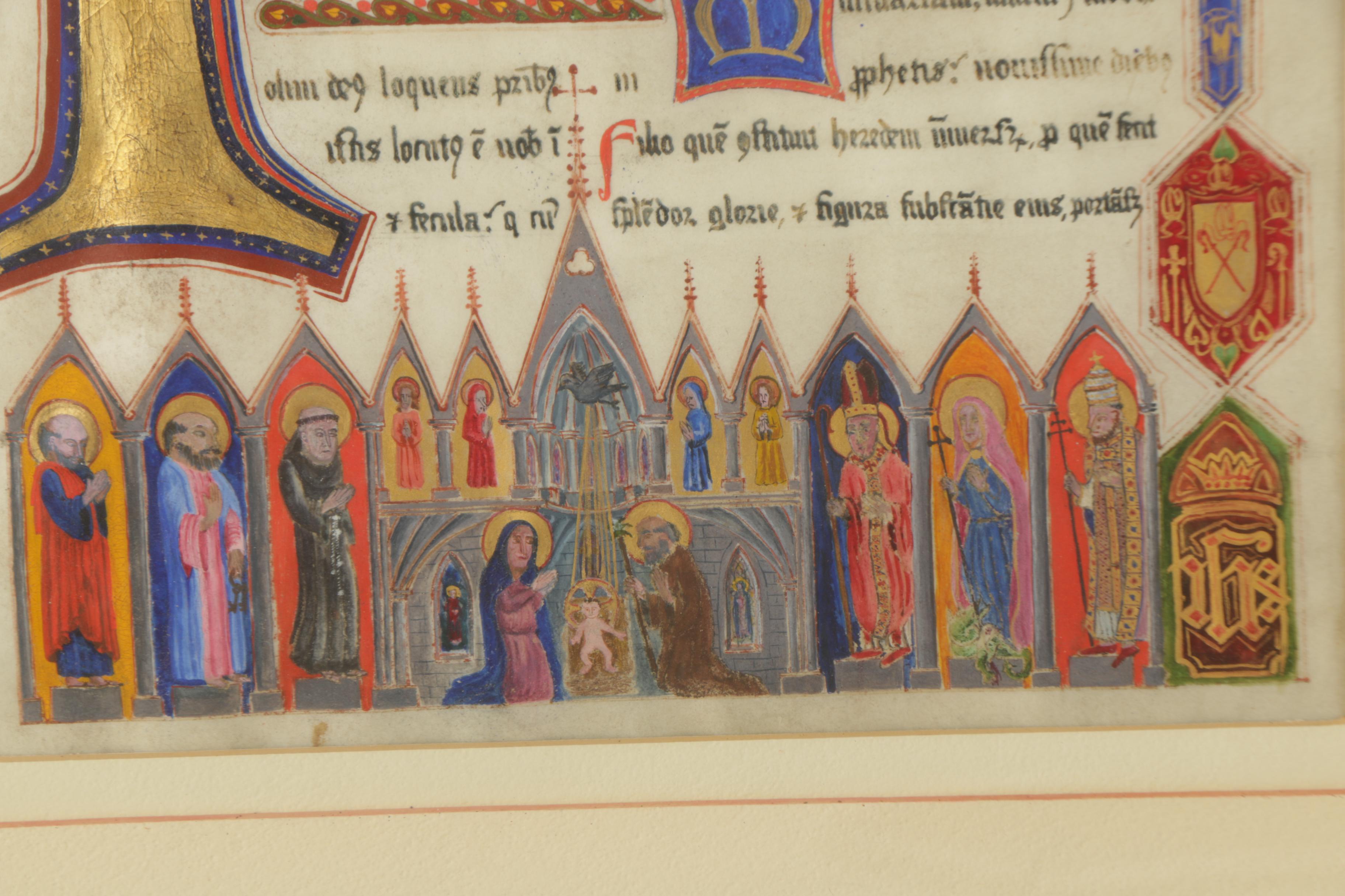 Antique Illuminated Manuscript on Parchment