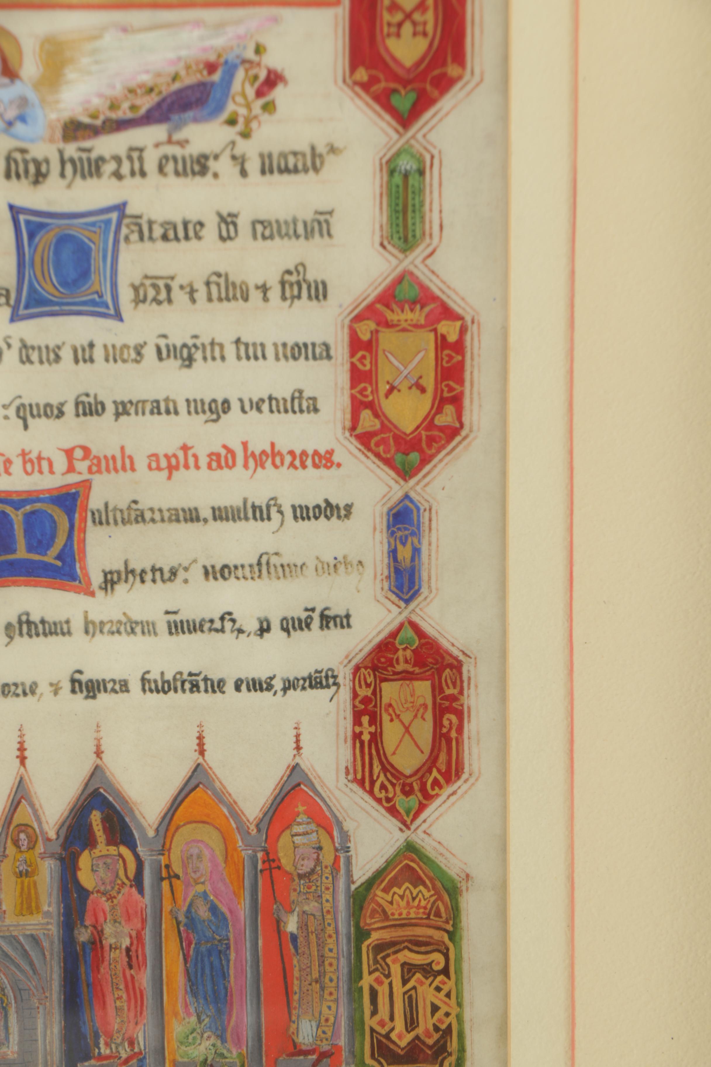 Antique Illuminated Manuscript on Parchment
