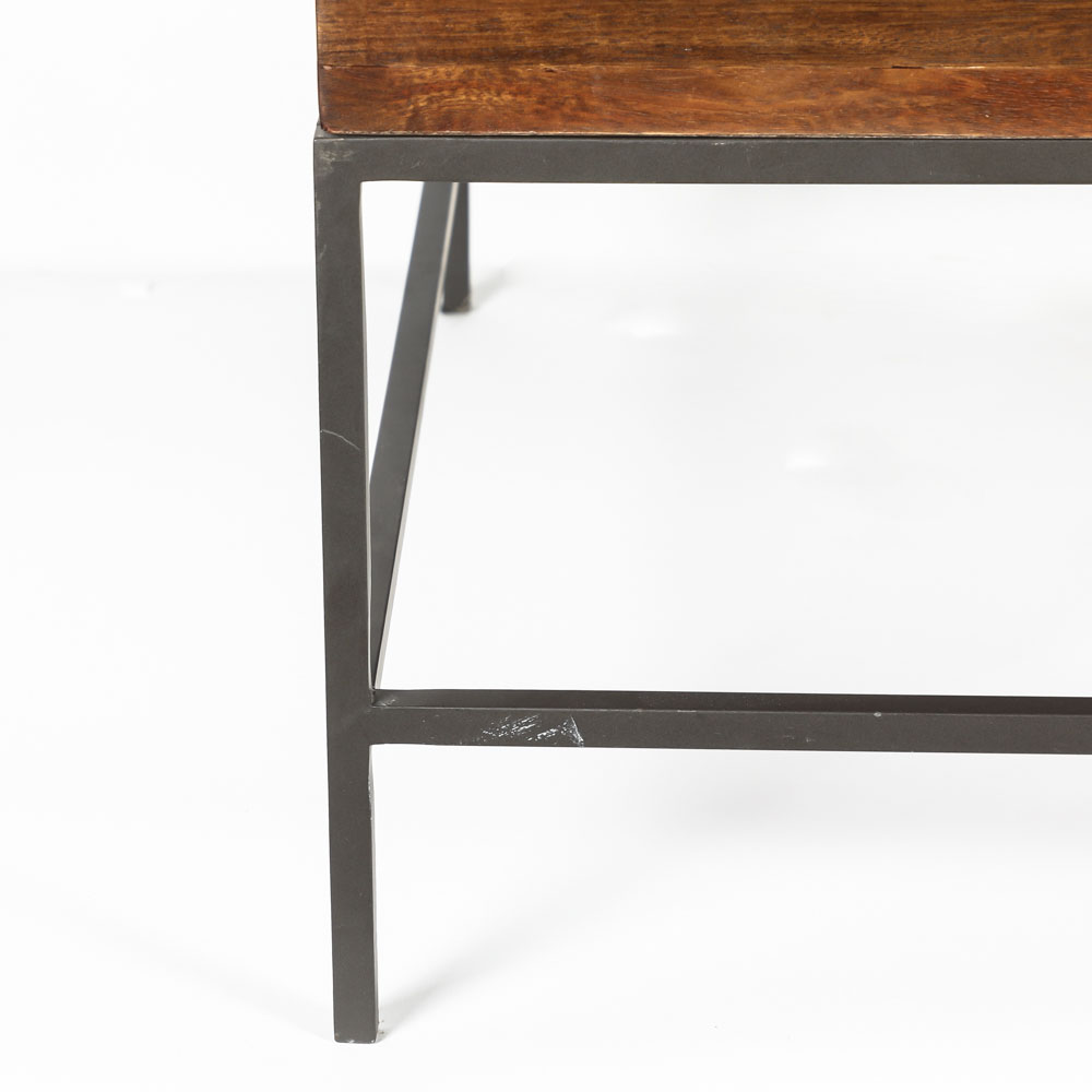 Lift Top Teak and Metal Coffee Table