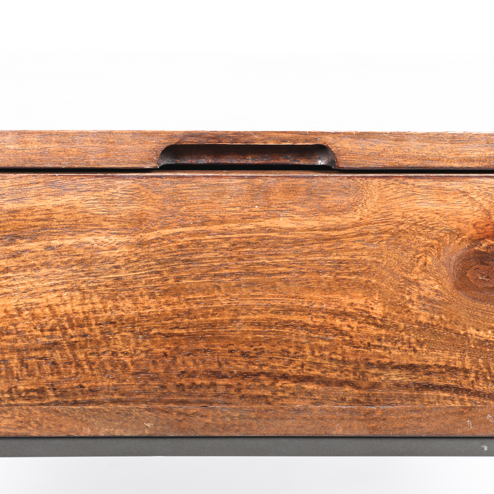 Lift Top Teak and Metal Coffee Table