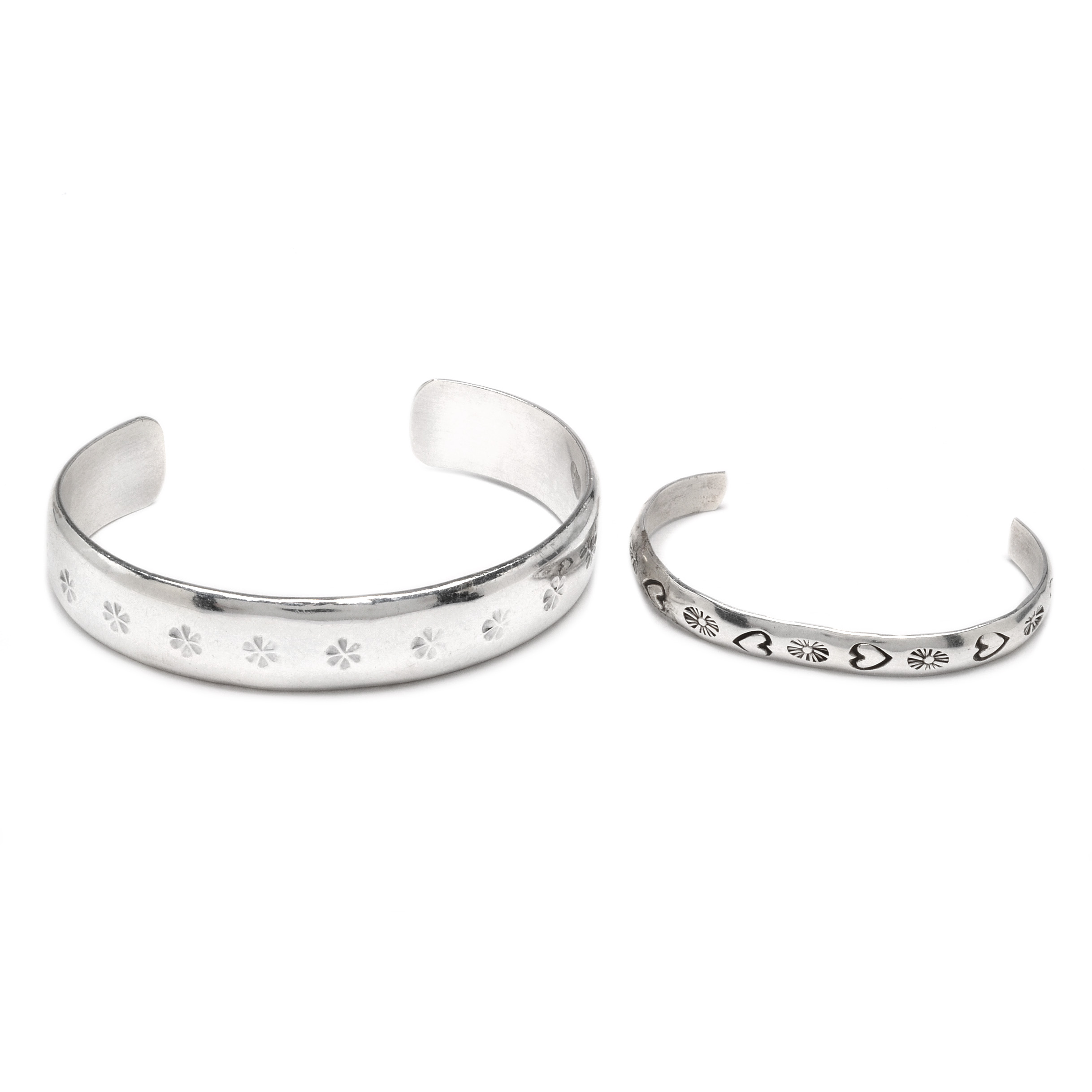 Signed Navajo Diné Sterling Silver Cuffs Including Fred Maloney