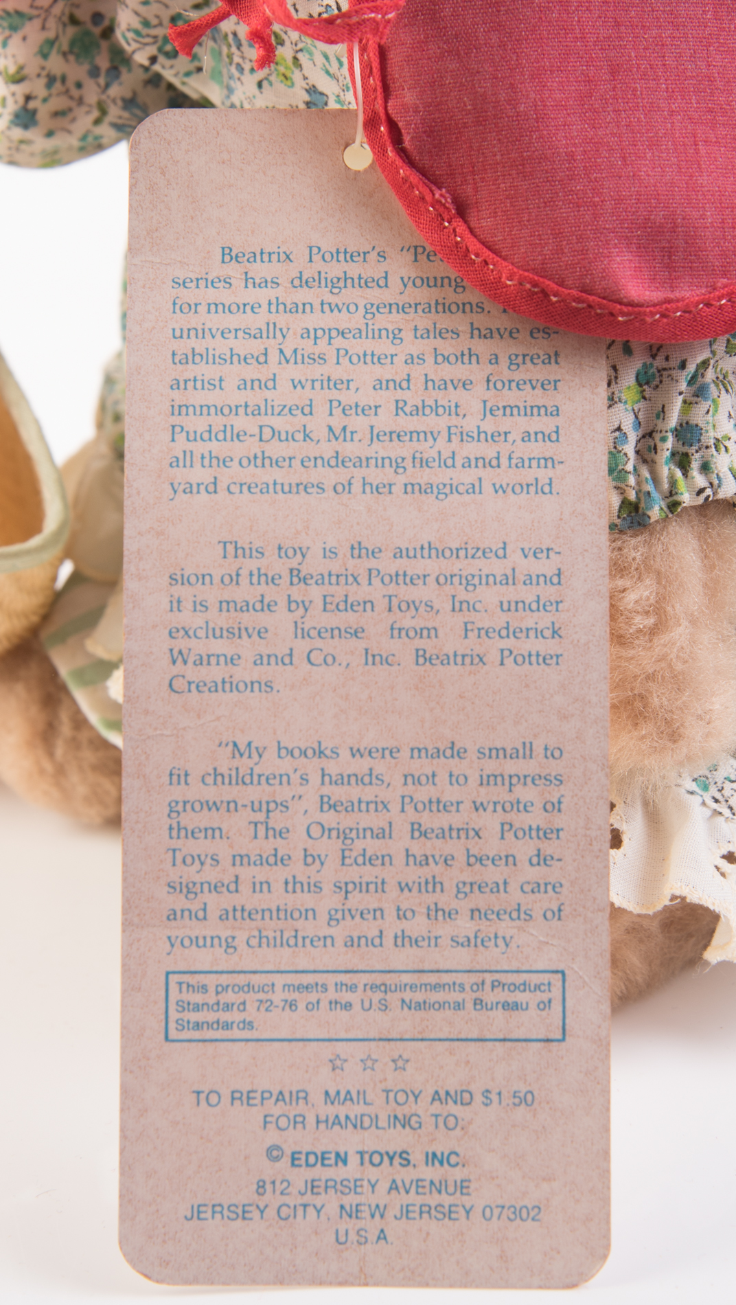 "Mrs. Rabbit" by Beatrix Potter Stuffed Toy